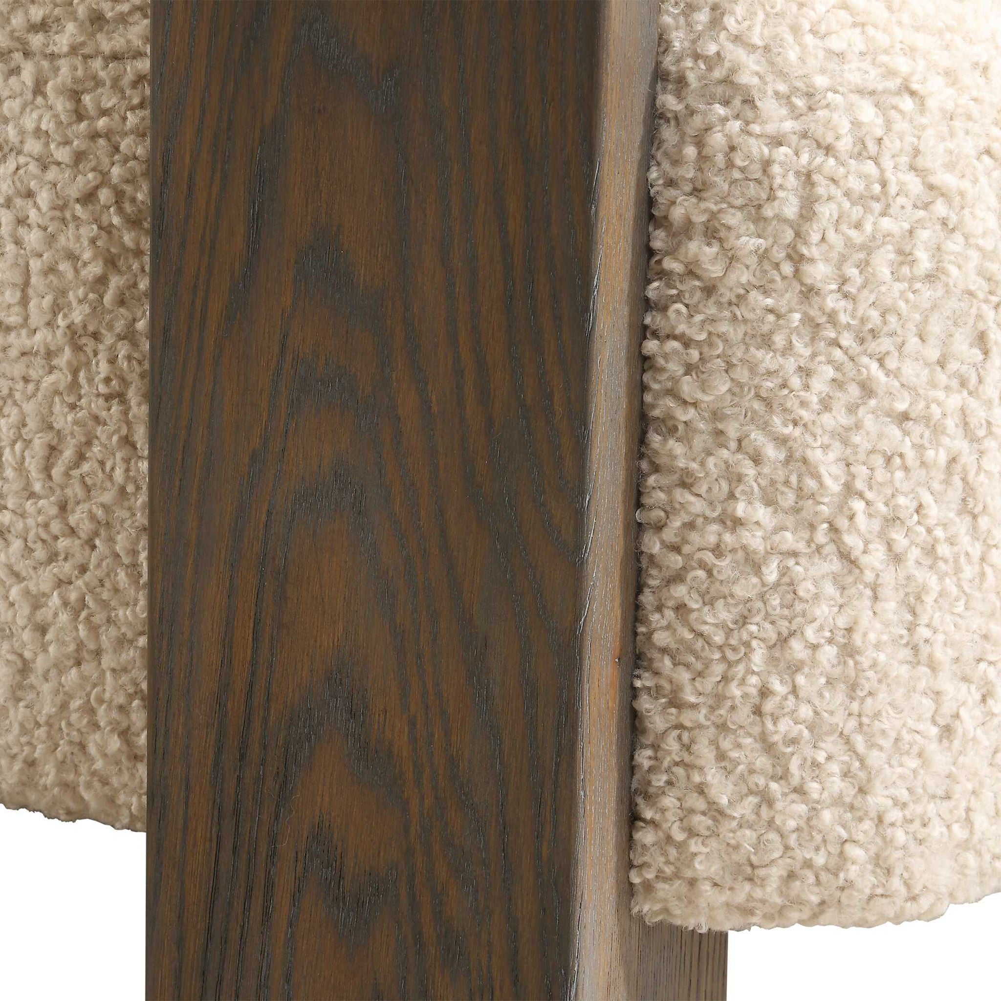 Lennox - Shearling Accent Chair - Beige / Brown