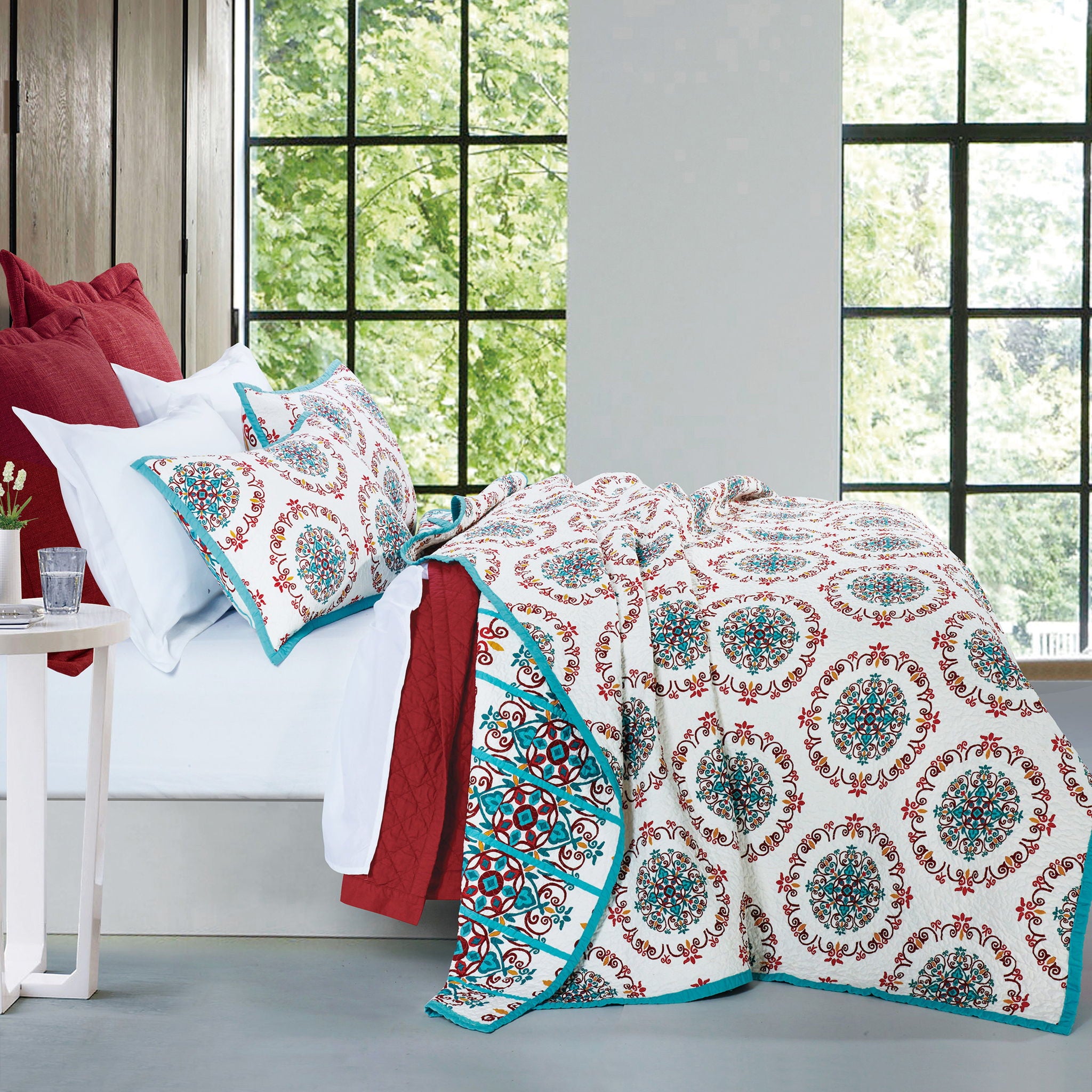 Sonora - Twin Quilt Set (Set of 2) - Turquoise / Green