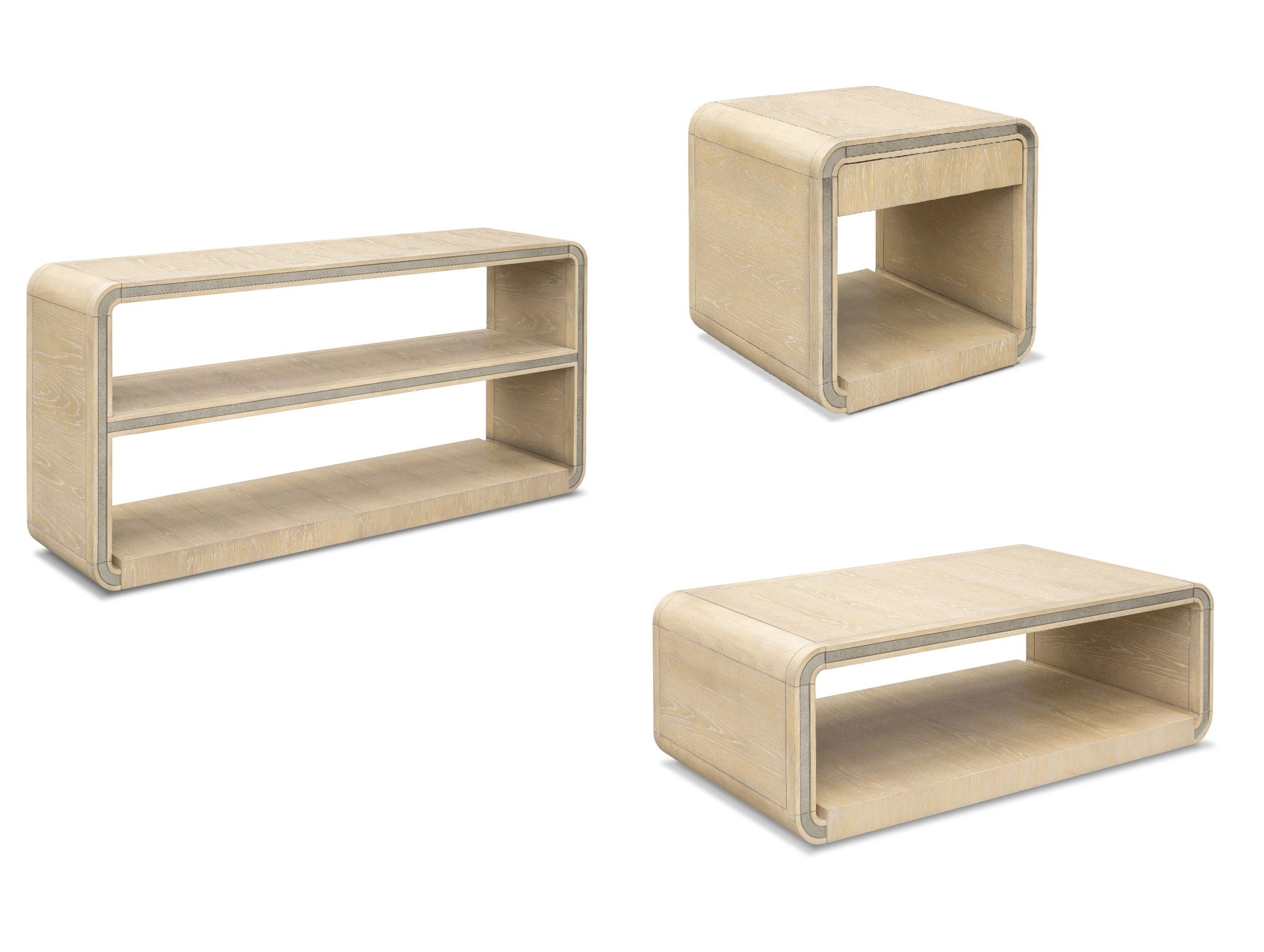 Damone - Coffee Table - Cerused White Oak
