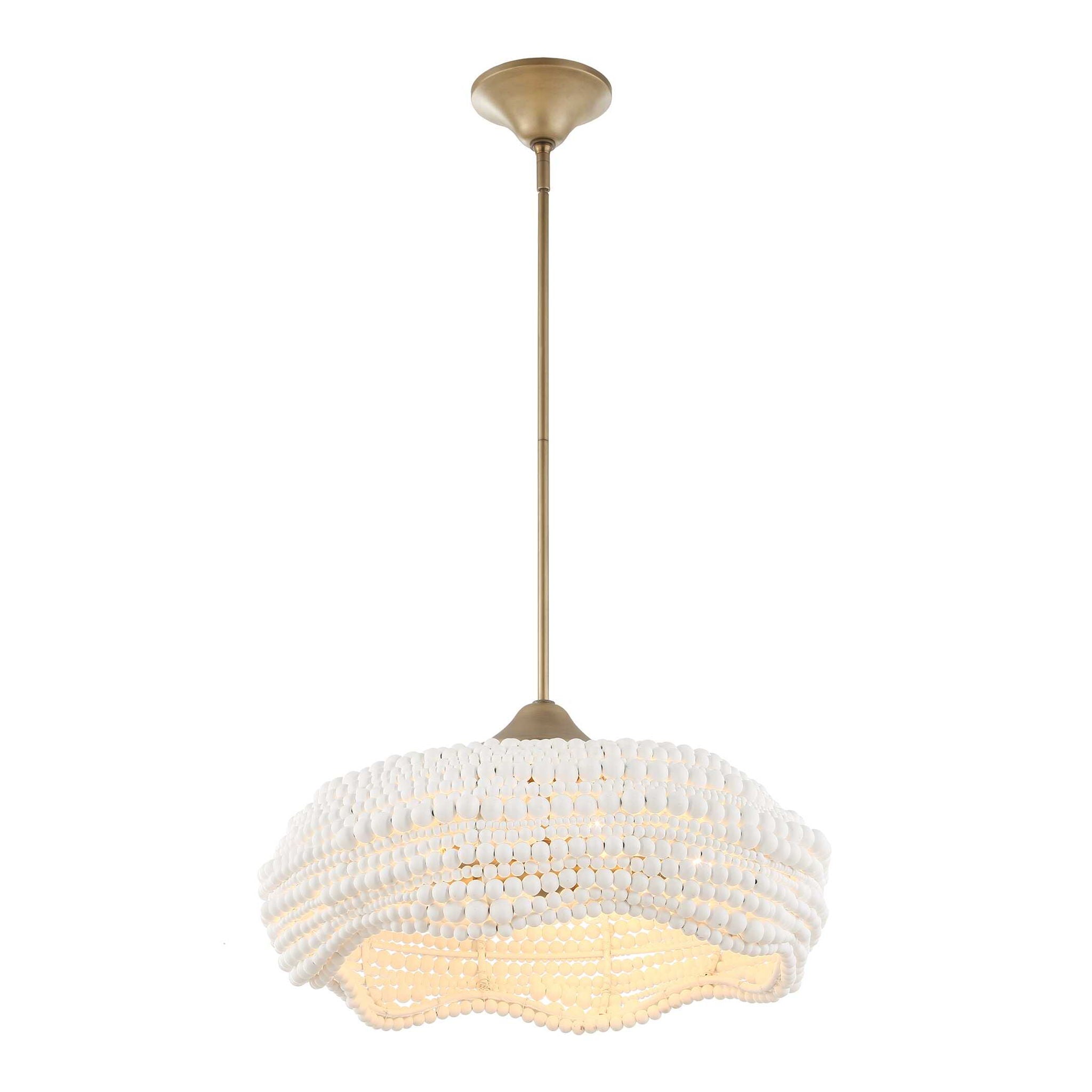 Biddeford - 5 Light Beaded Pendant - White