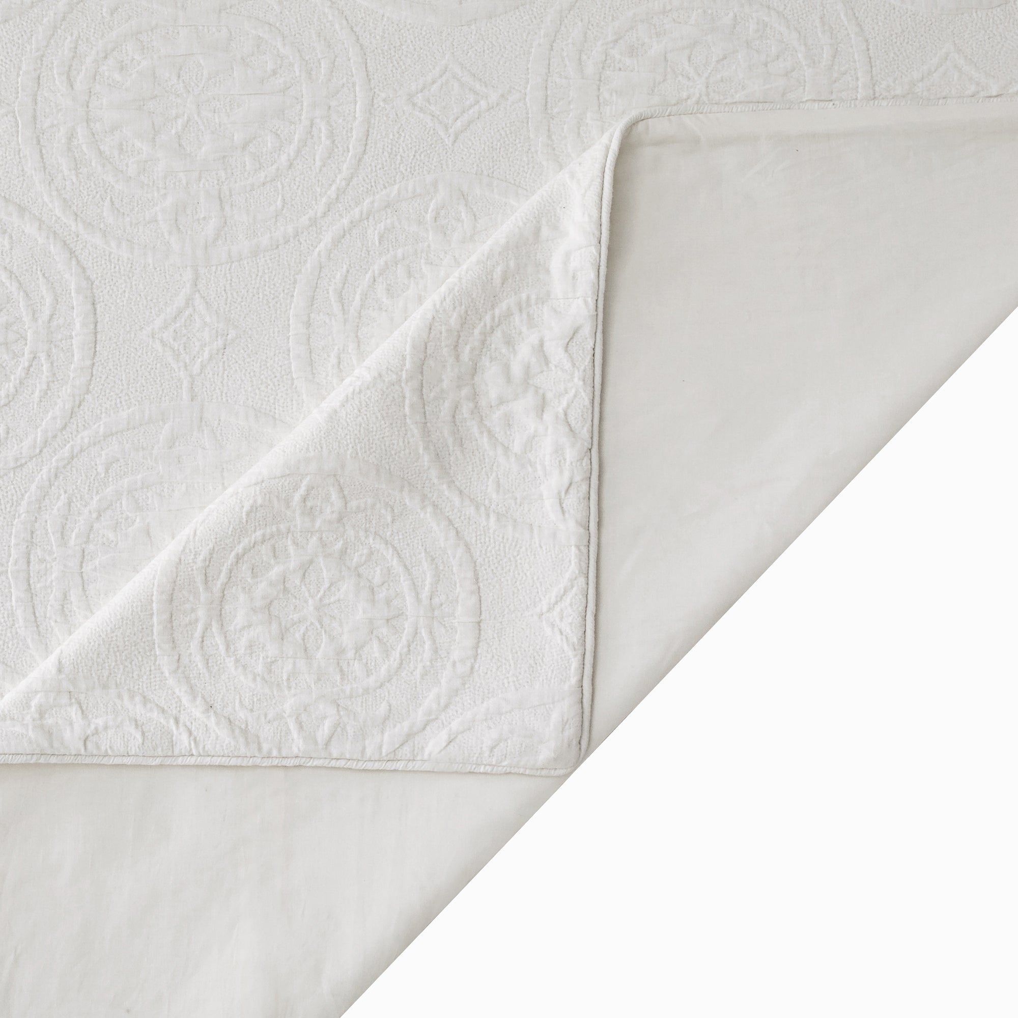Verona Matelasse - Queen Duvet Cover Set (Set of 3) - Vintage White