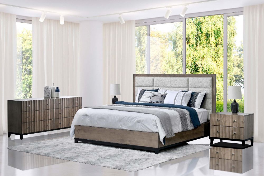 Amish Bedroom set 2A,2B/choice of wood finish & fabric