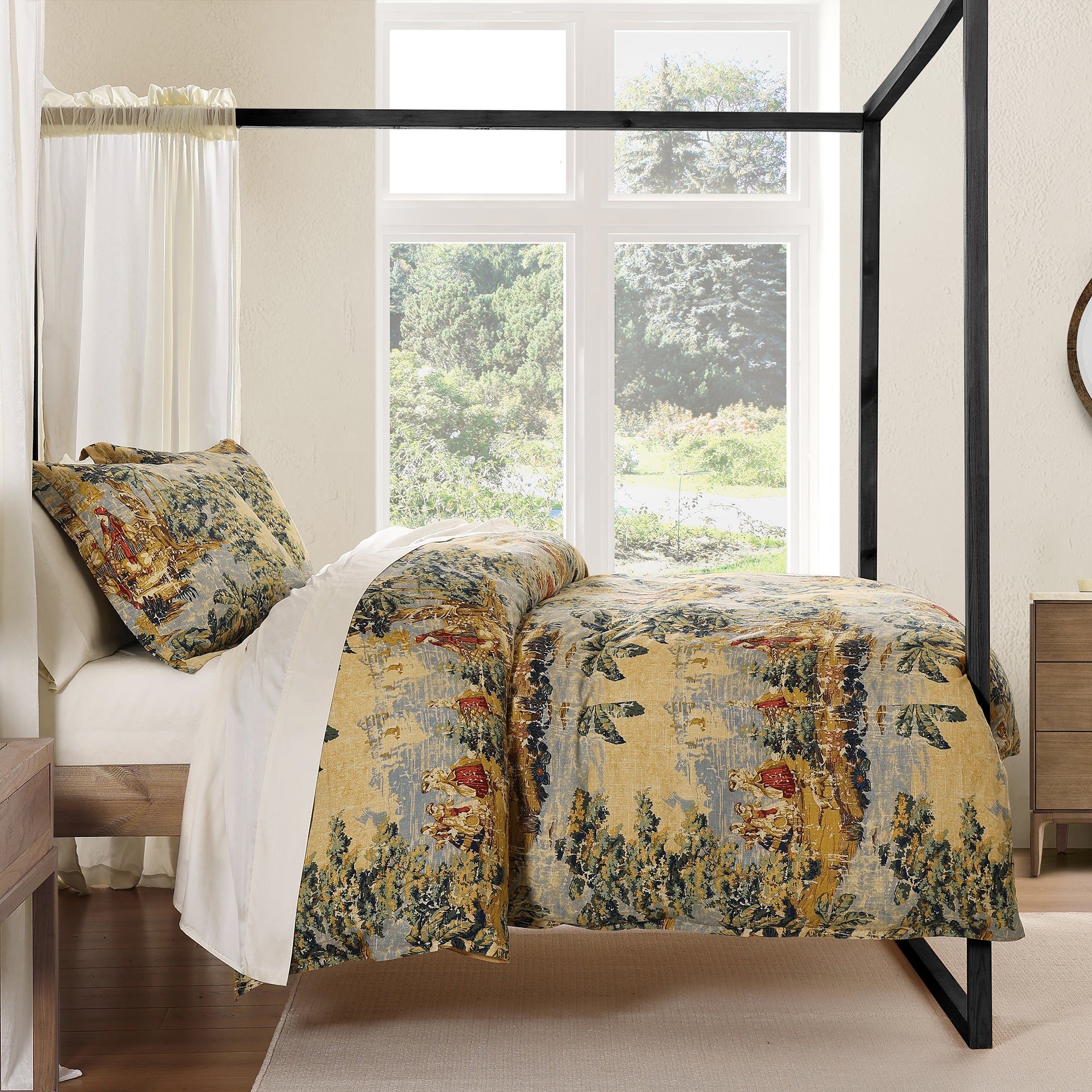 Provence - Queen Washed Linen Comforter Set (Set of 3) - Multi Color