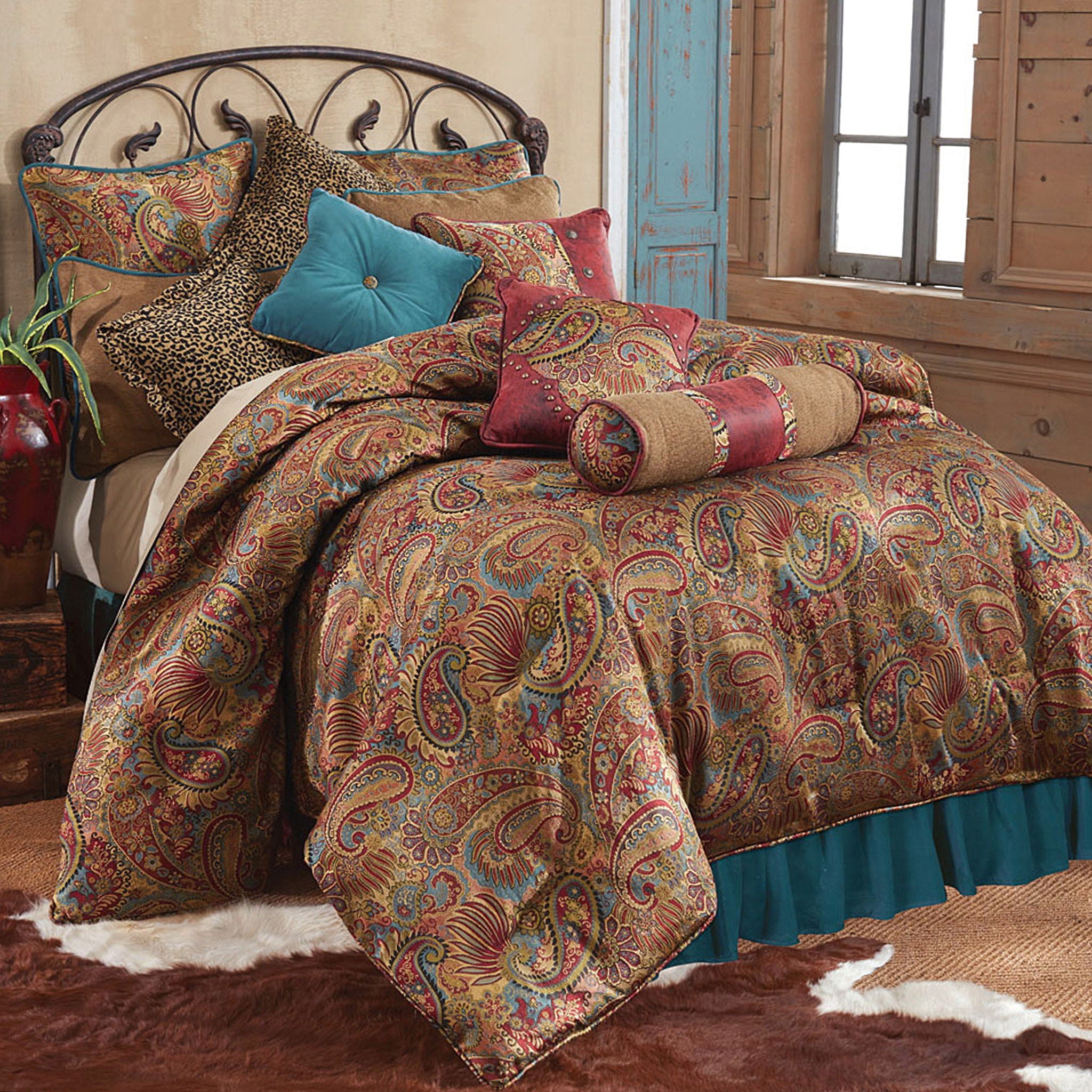 San Angelo - Full Comforter Set (Set of 4) - Teal