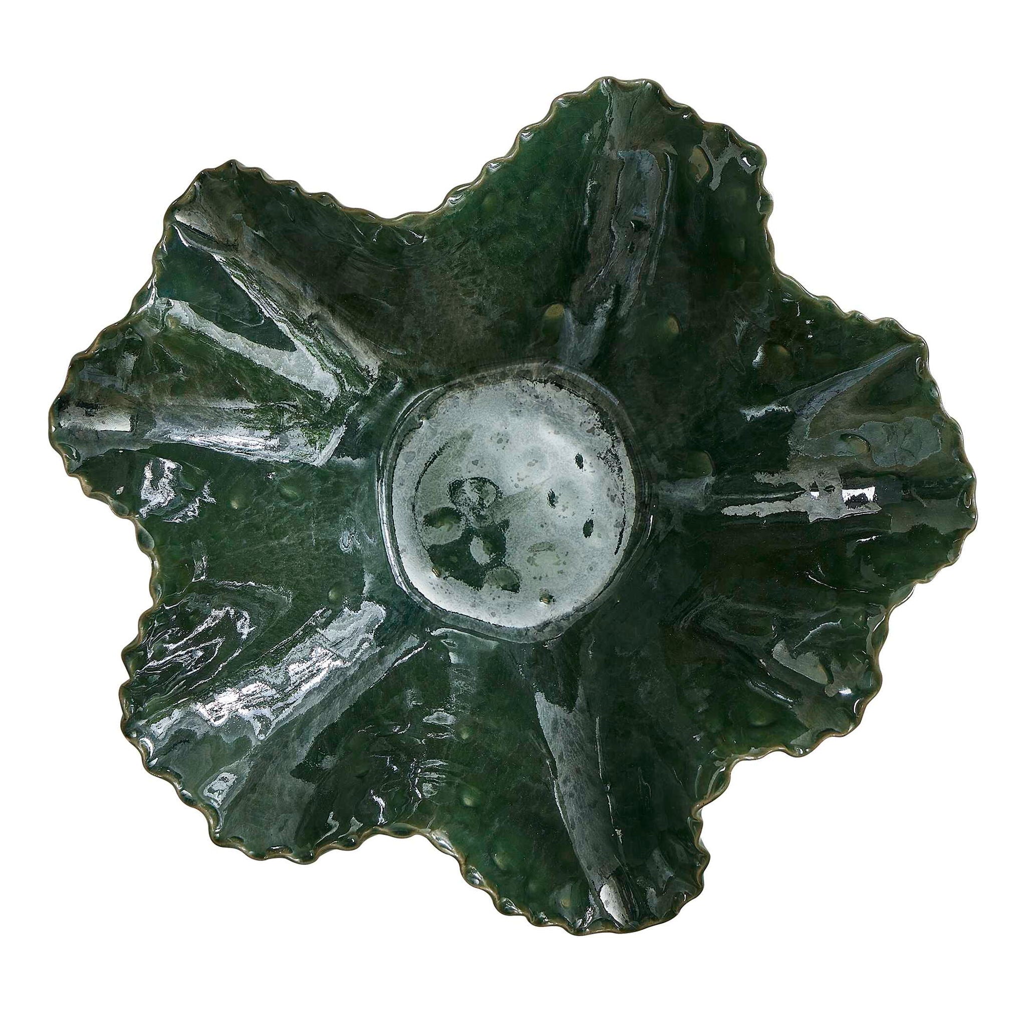 Verdant Bloom - Outdoor Bowl - Emerald Green