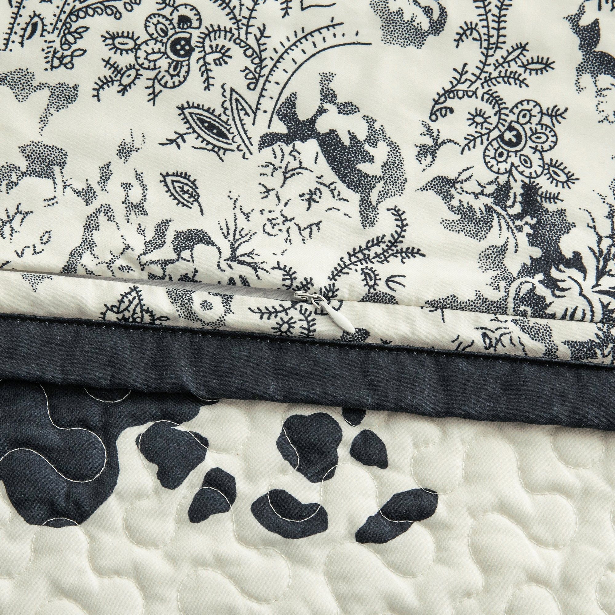 Clara - Twin Cowhide Reversible Quilt Set (Set of 2) - Black