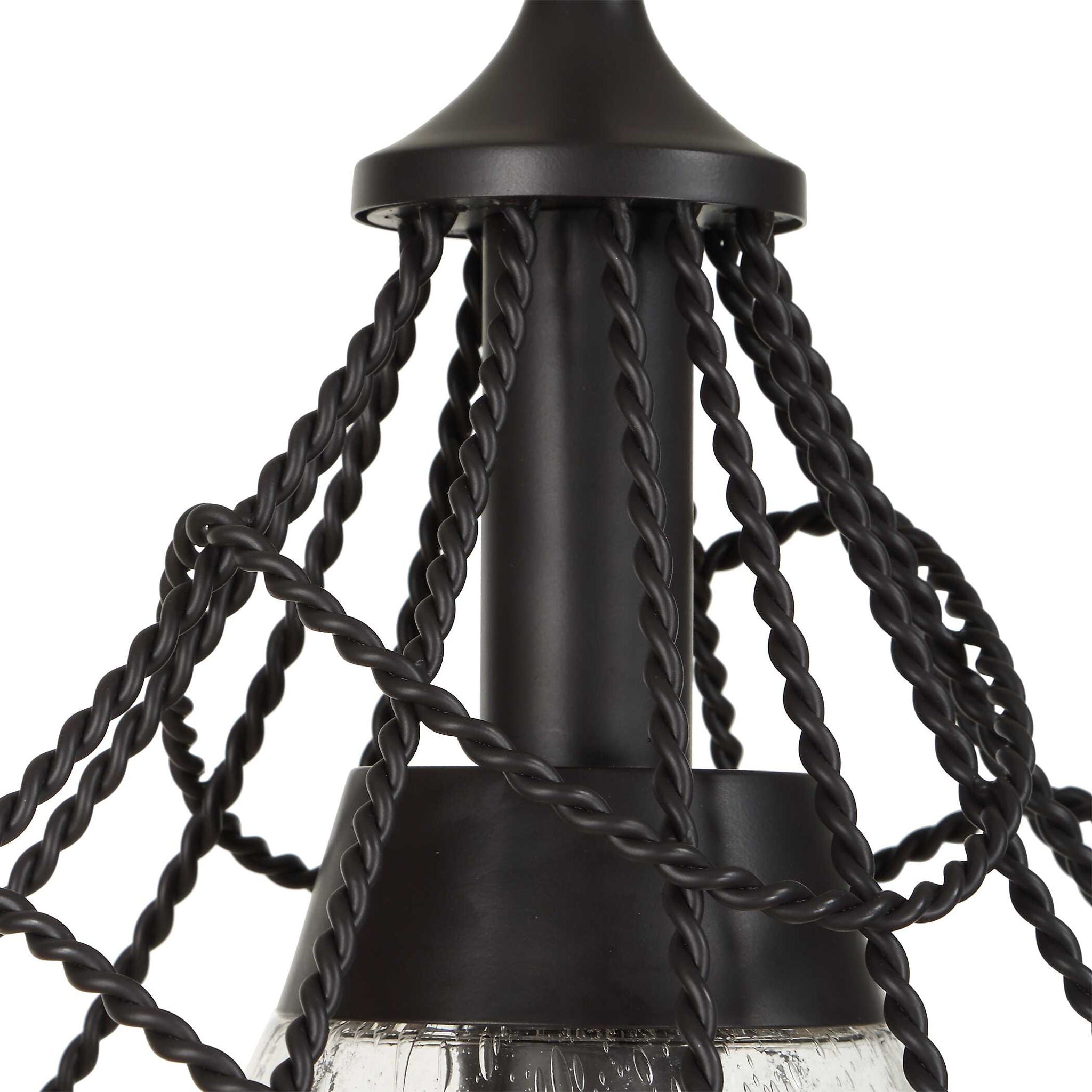 Whirlwind - 1 Light Indoor-Outdoor Pendant - Dark Bronze