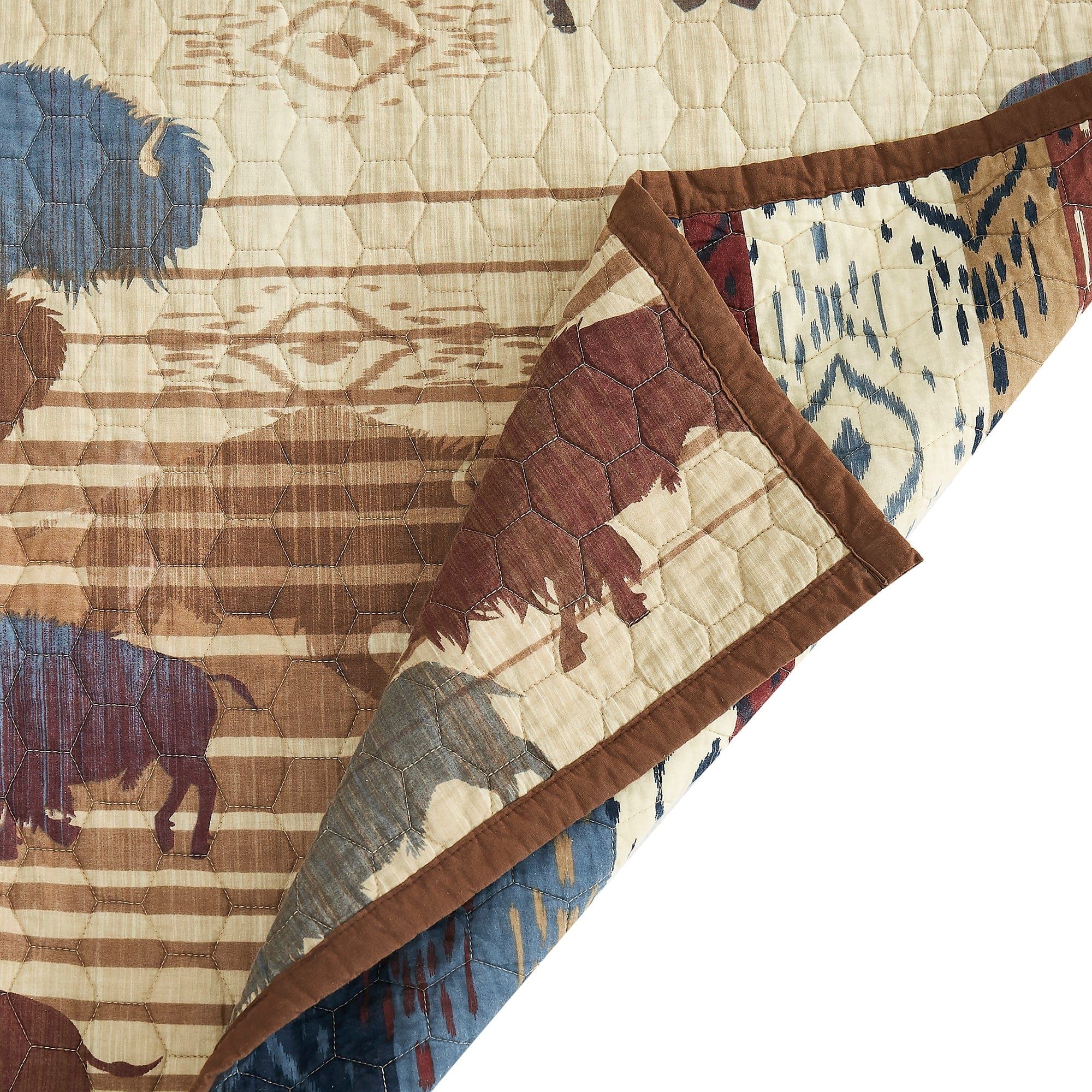 Home On The Range - King Reversible Quilt Set (Set of 3) - Tan