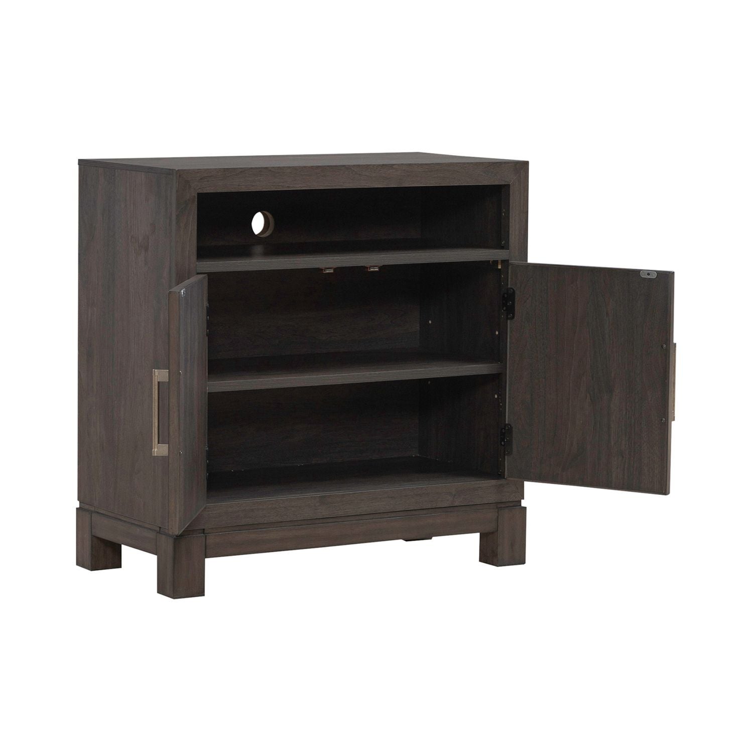 Modern Edge - Bedside Chest With Charging Station - Caffe