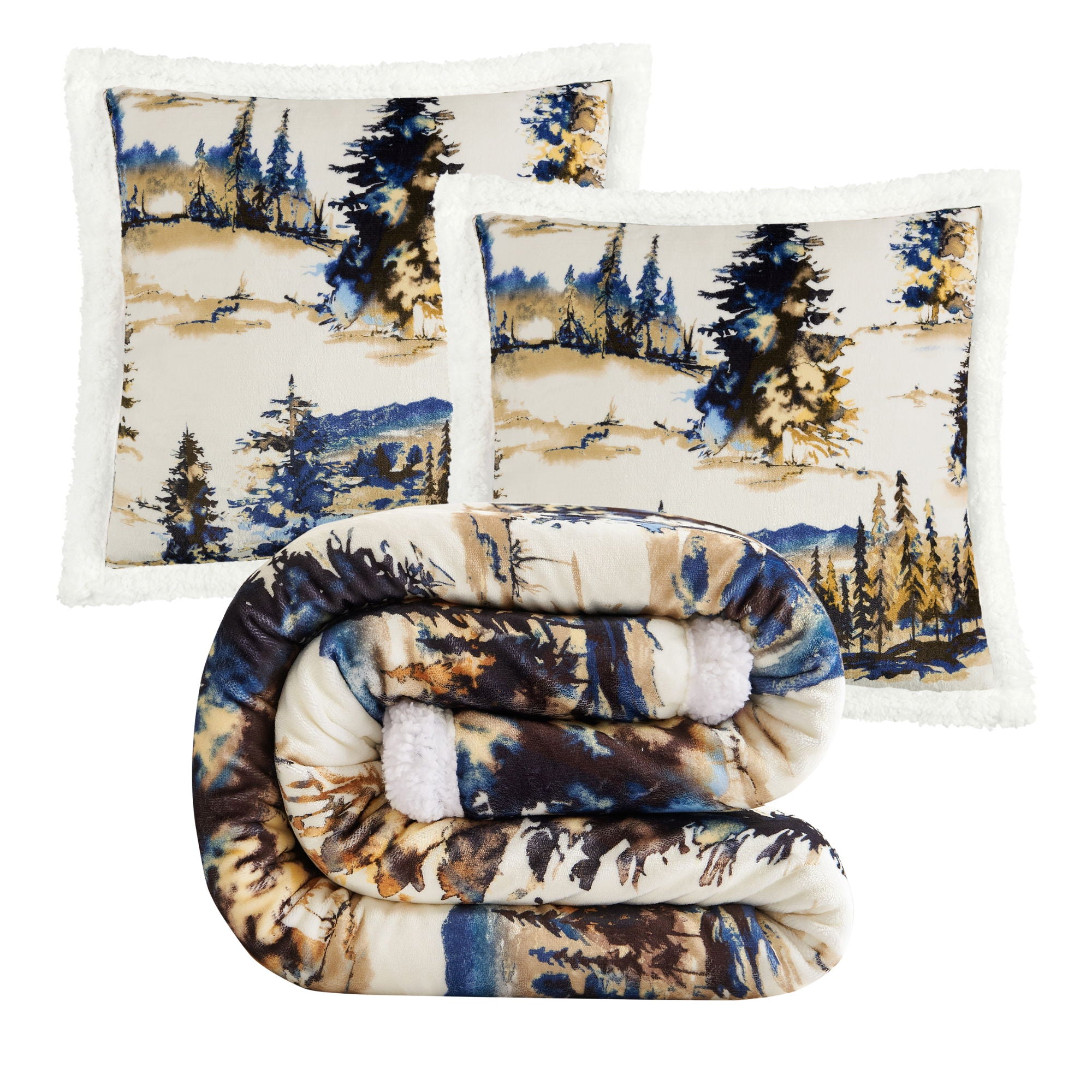 Campfire - Acadia Campfire Sherpa Throw Set (Set of 3) - Copper