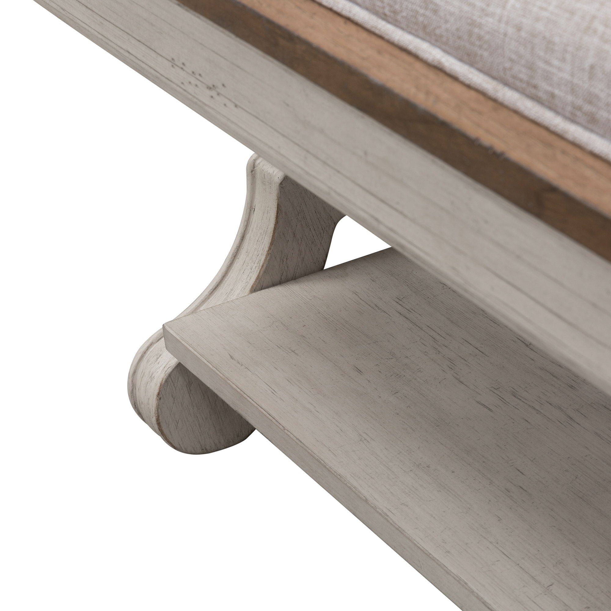 Farmhouse Reimagined - Bed Bench - Antique White / Chestnut Tops