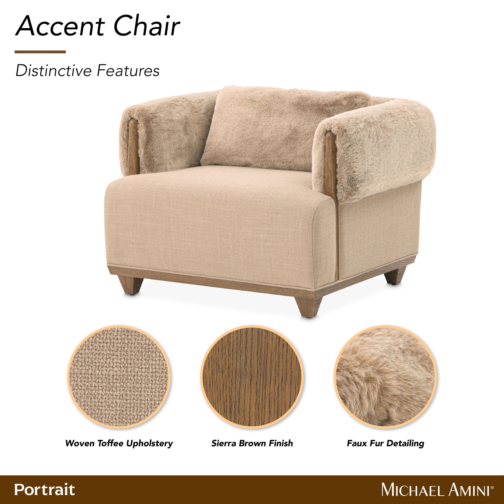 Portrait - Accent Chair - Toffee / Sienna Brown