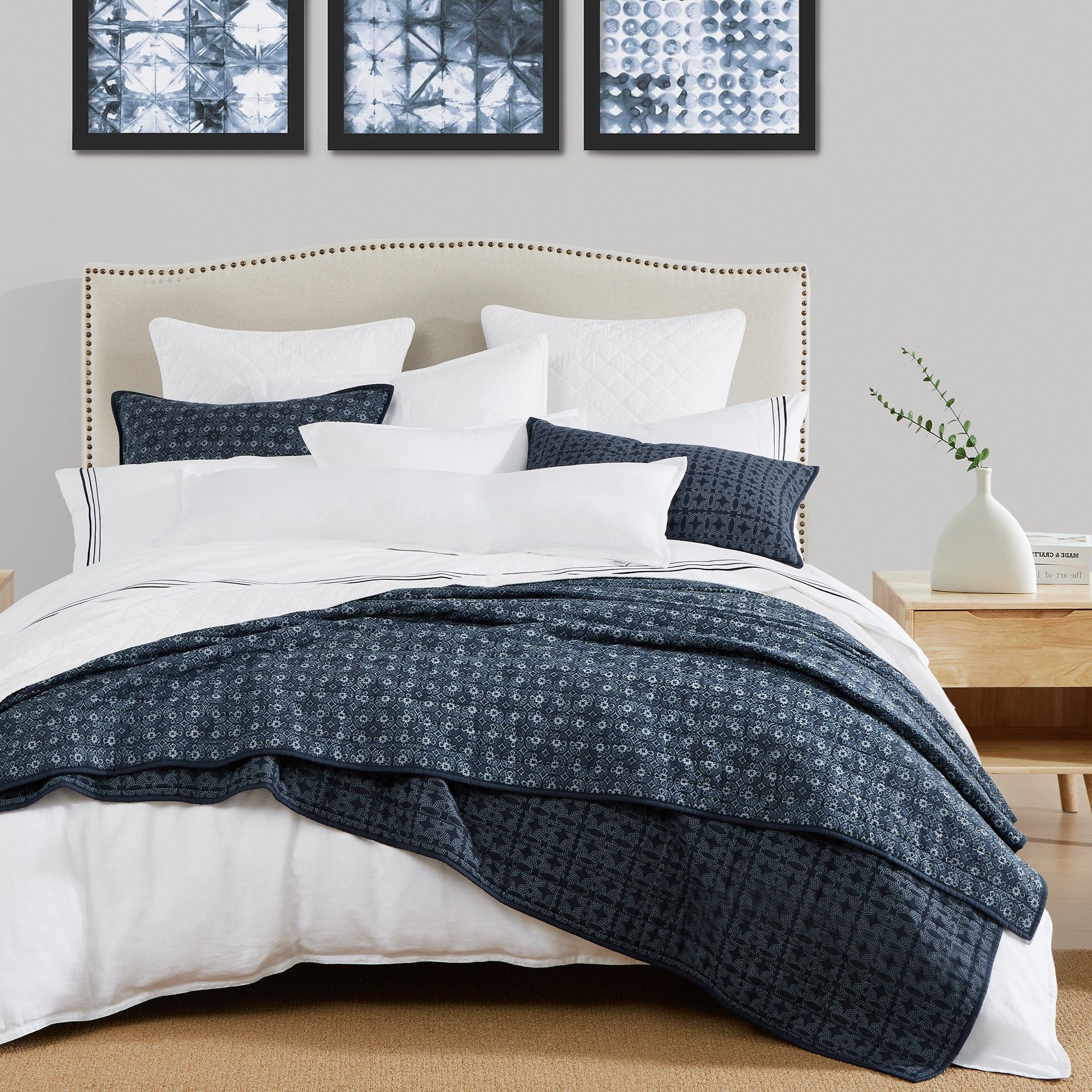 Indigo - Twin Reversible Quilt Set (Set of 2) - Blue