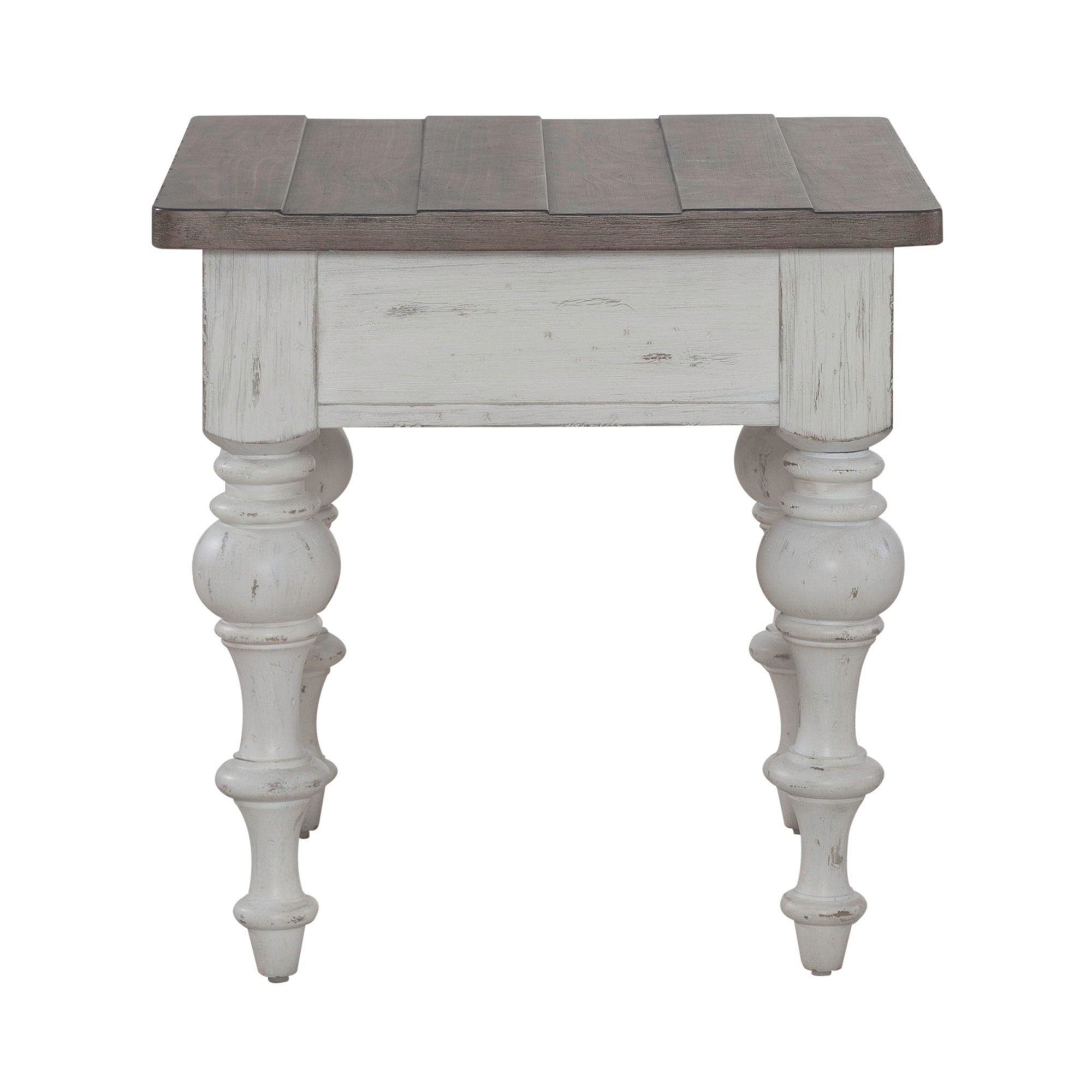 River Place - End Table - Riverstone White & Tobacco