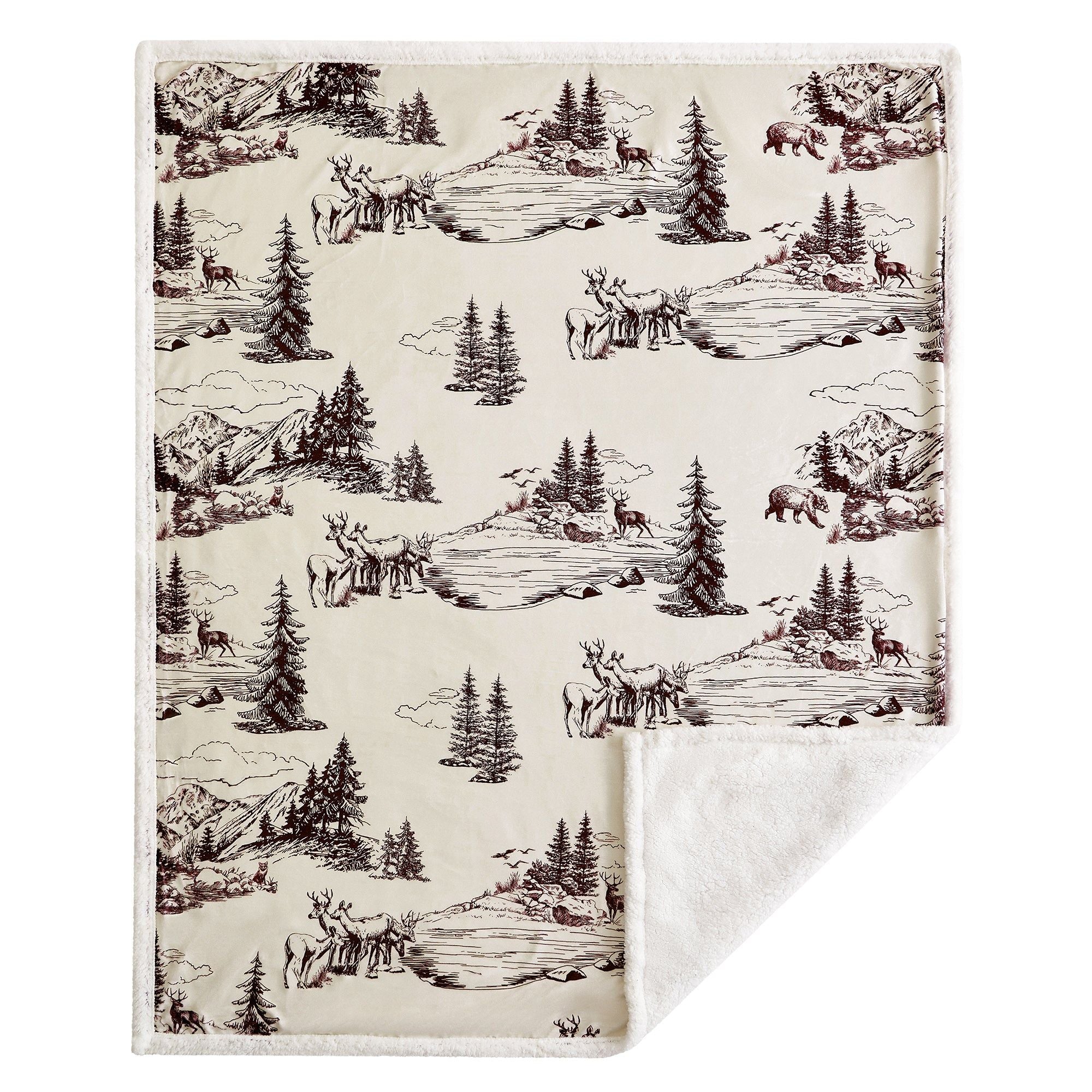 Campfire - White Pine Campfire Sherpa Throw 6 Per Carton - Tan