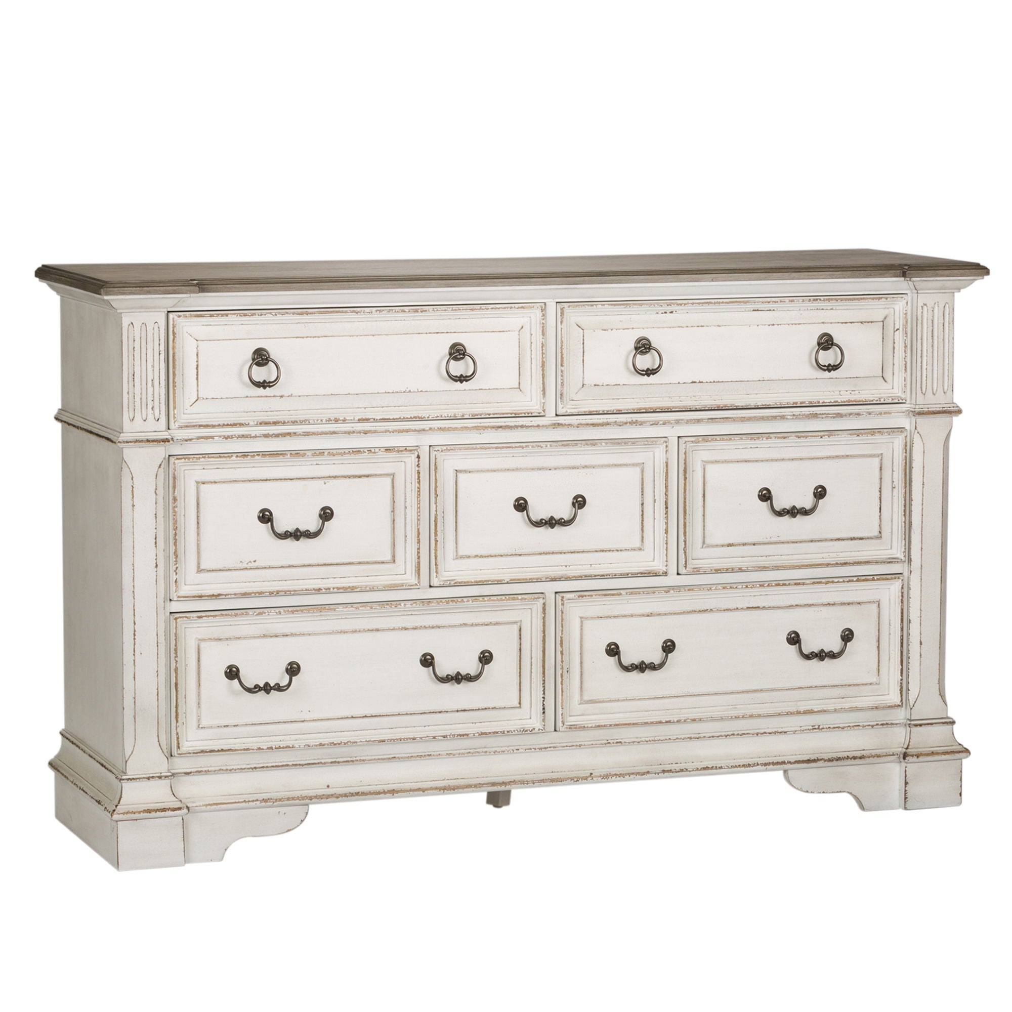 Abbey Park - 7 Drawer Dresser - Antique White