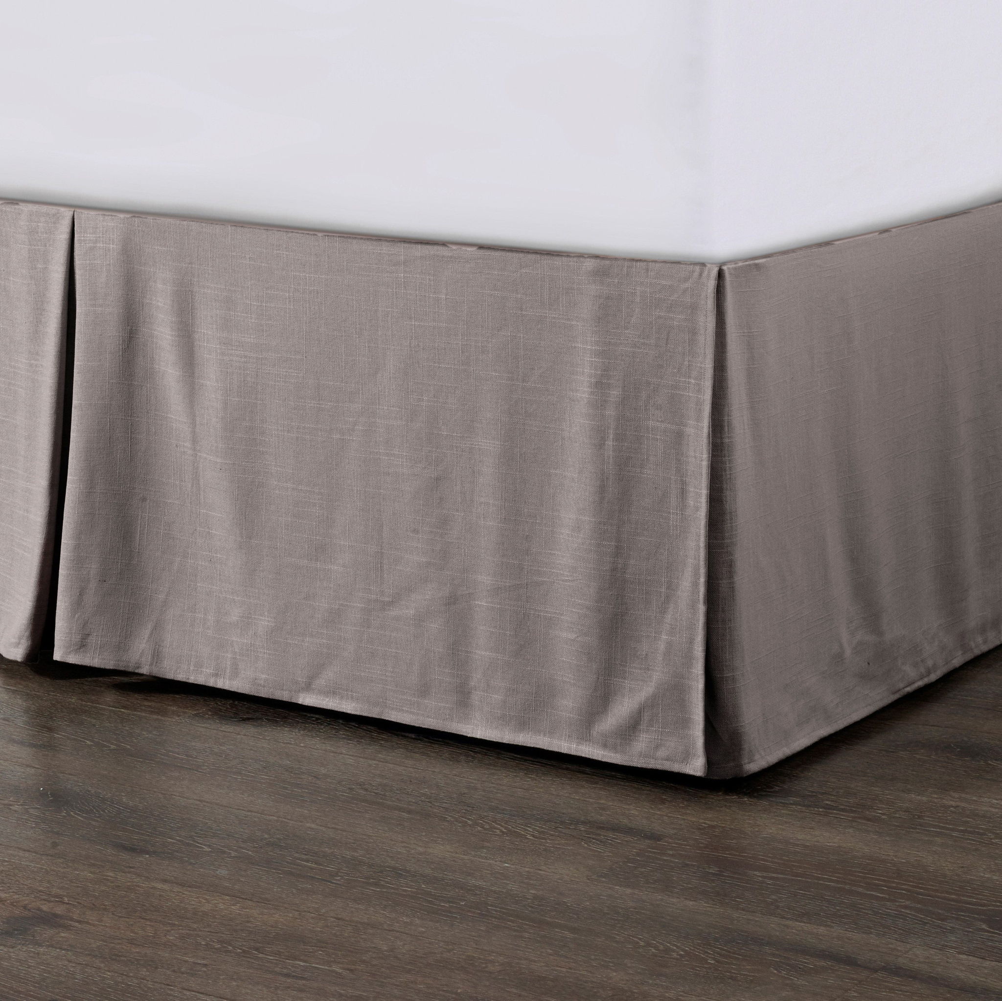 Hera - Queen Washed Linen Tailored Bed Skirt - Taupe