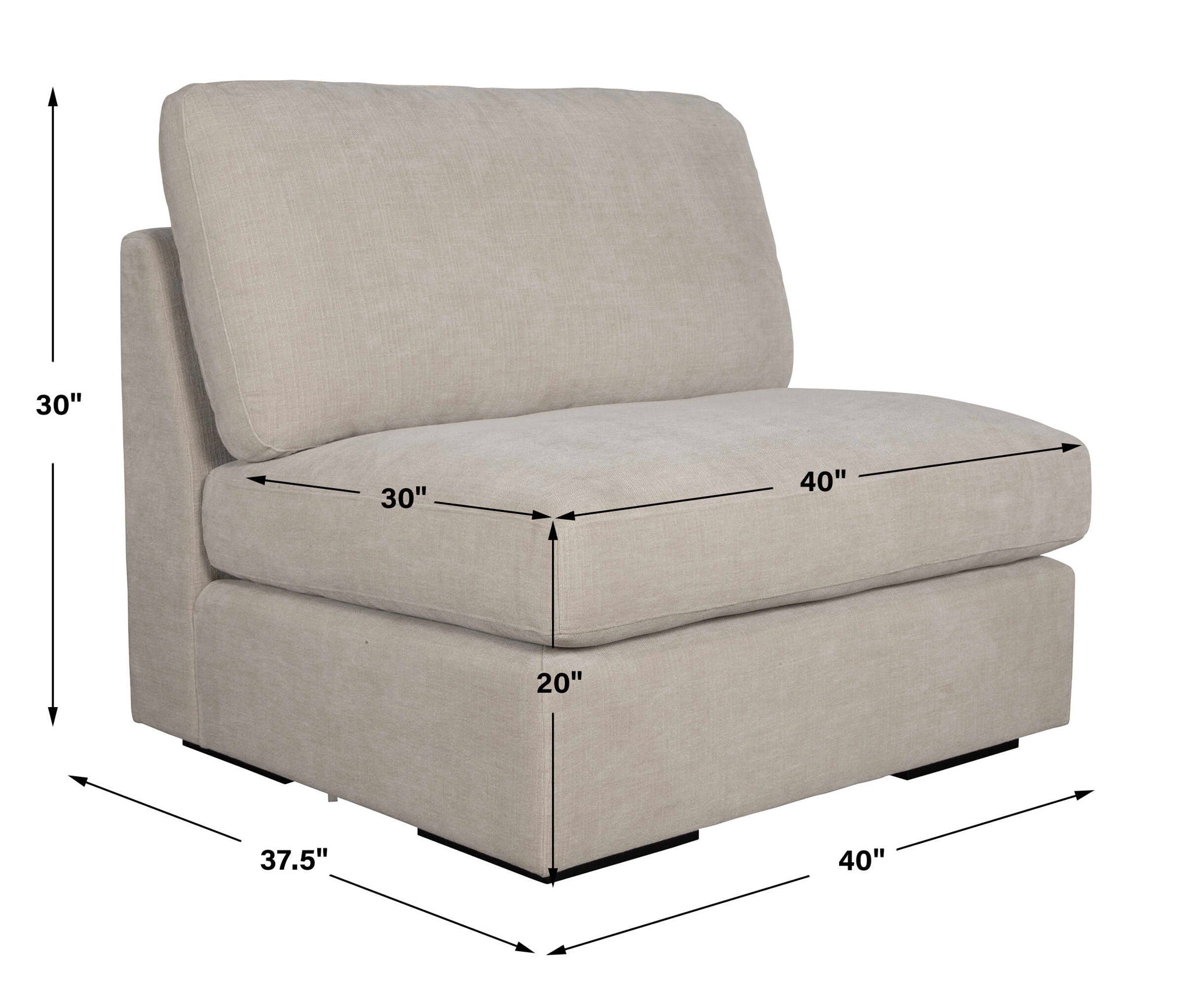 Refuge - Armless Sand Sofa