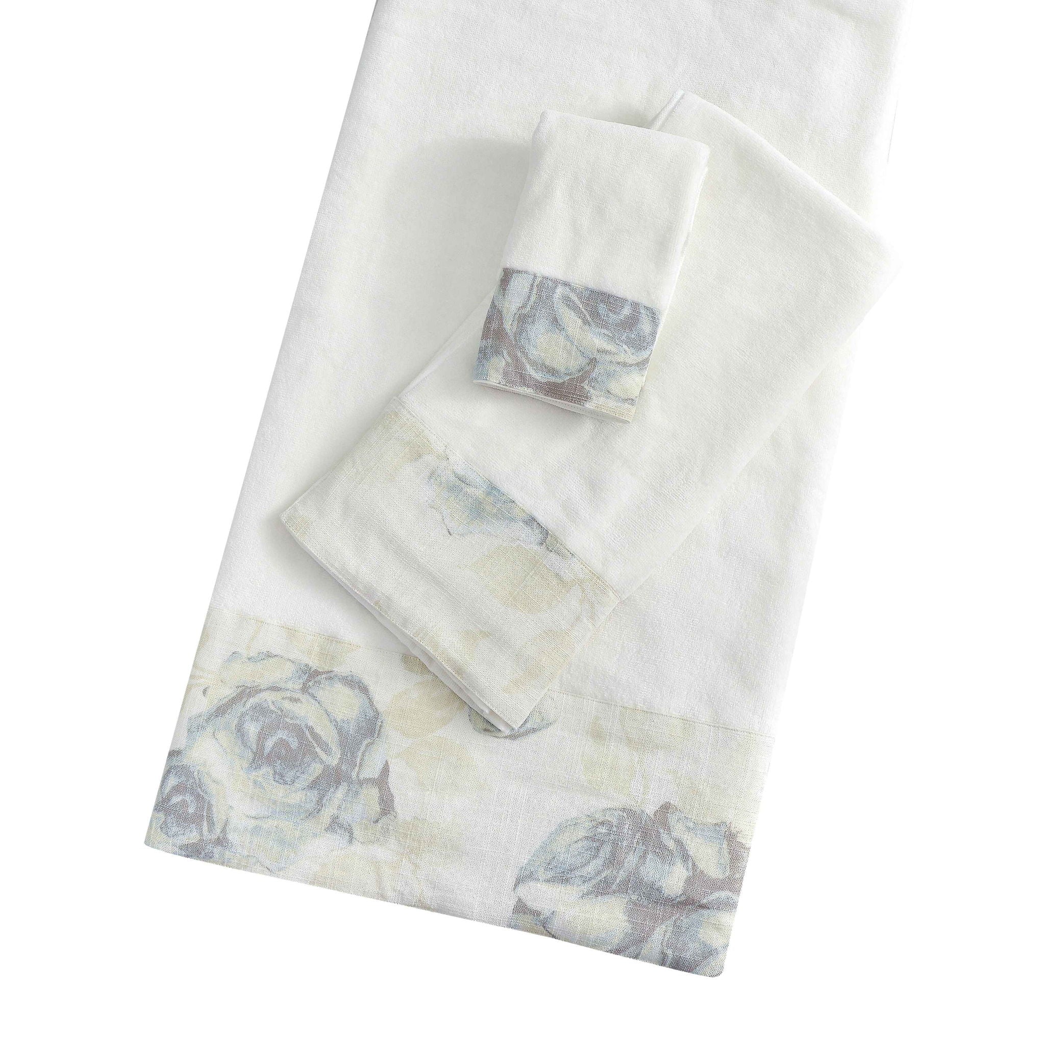 Rosaline - Linen Towel Set (Set of 3), 2 Per Carton - White
