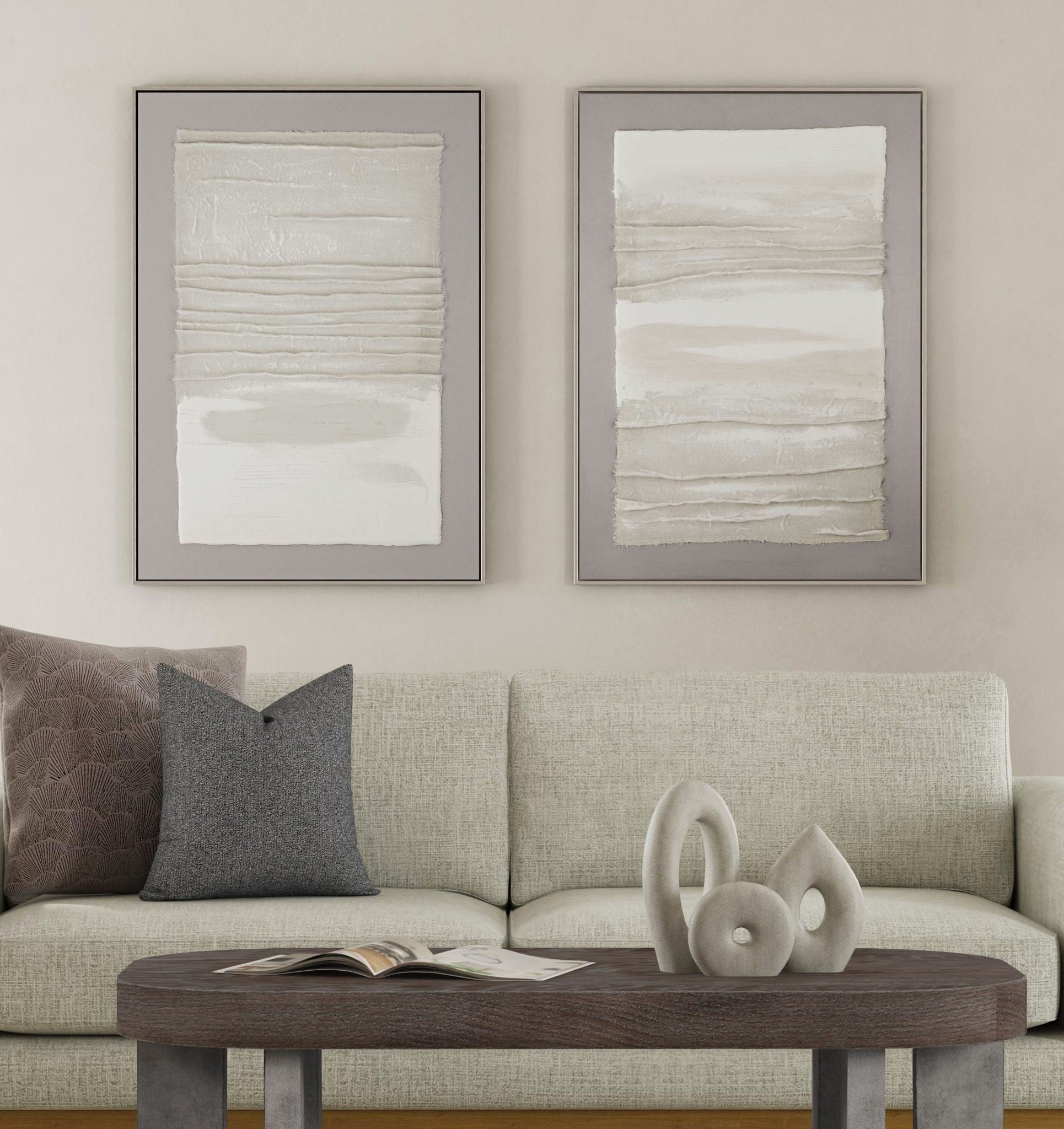 Zole II Framed Canvas - Gray
