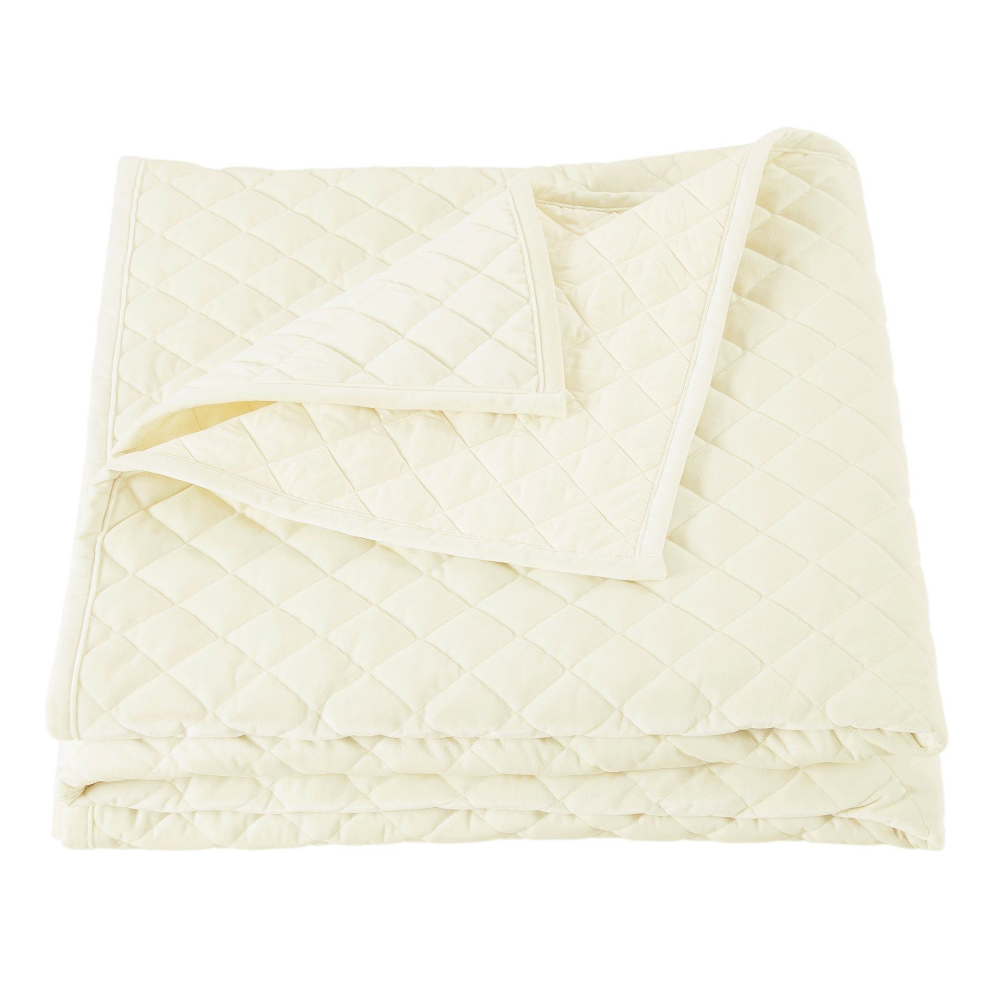Velvet Diamond - Twin Quilt - Cream