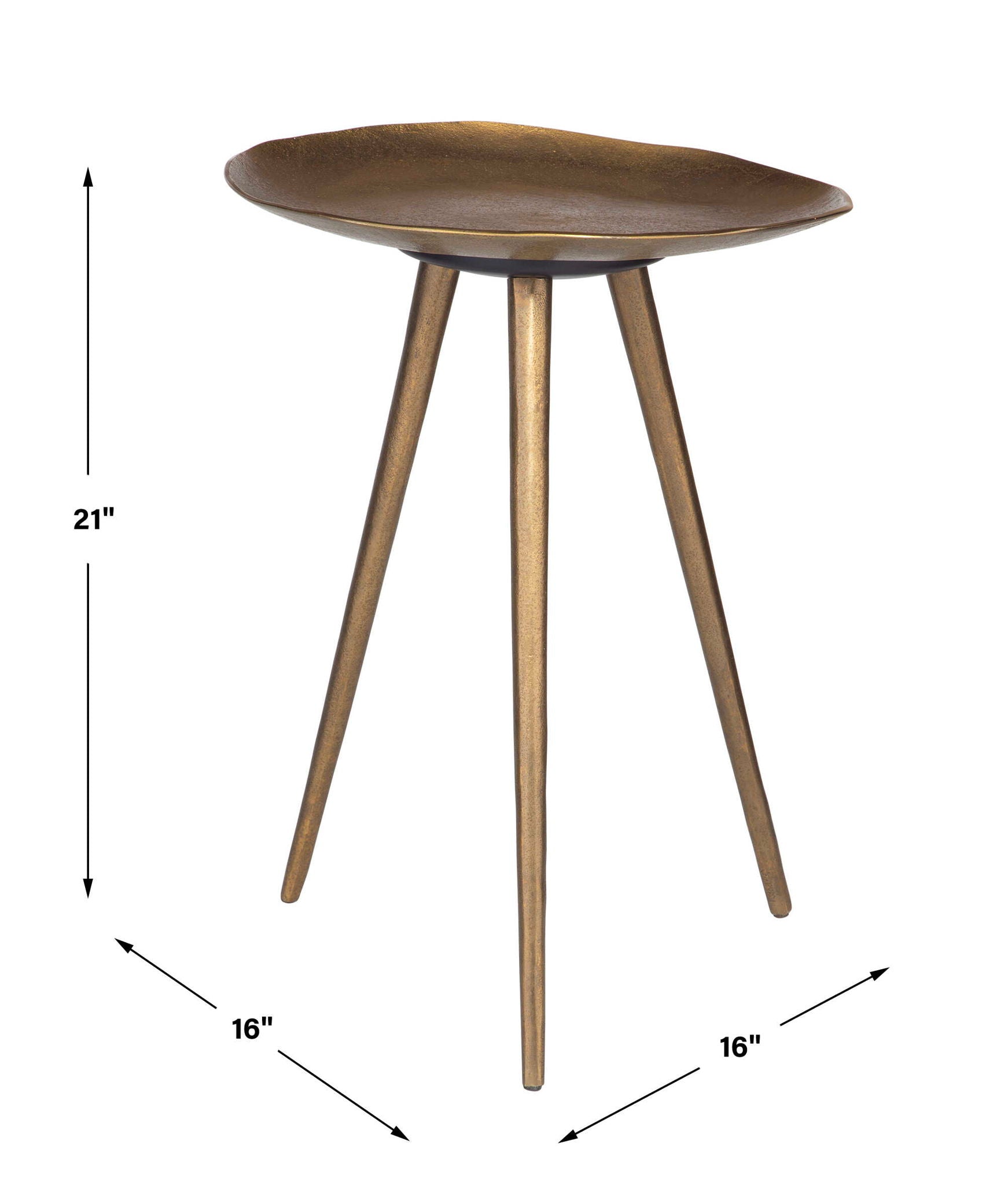 Lily Pad - Antique Brass Accent Table