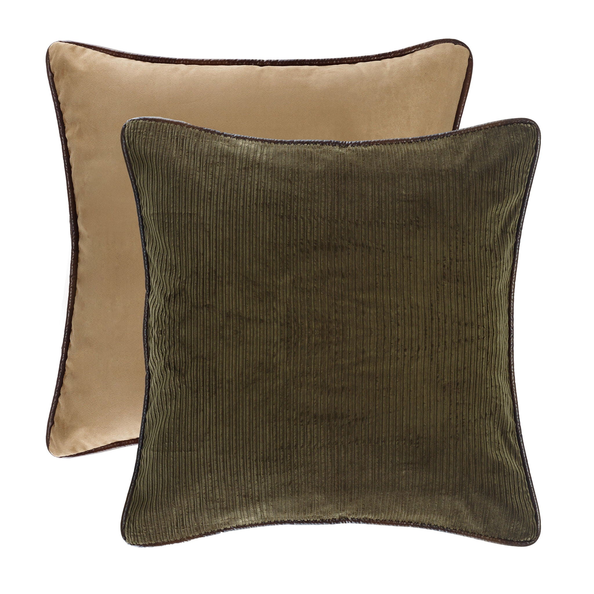 Lodge - Plush Reversible Euro Sham - Brown / Tan