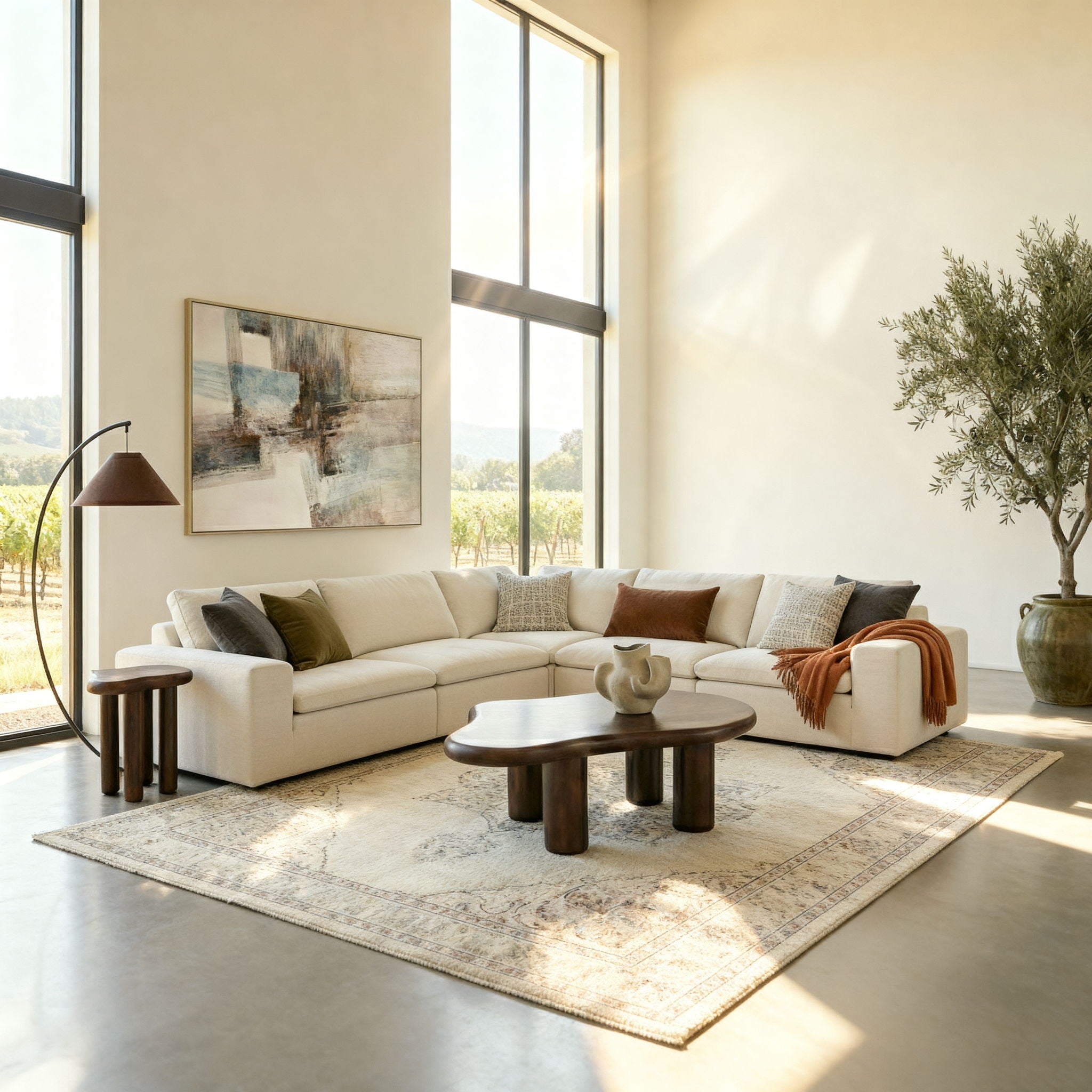 Framed Canvas Quiet Structure - Silver
