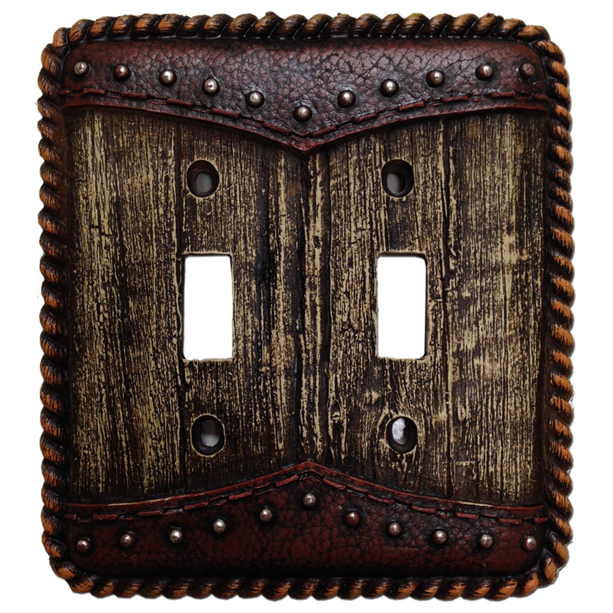 Woodgrain Switch Plate - 5" x 5" Woodgrain Double Wall Switch Plate 4 Per Carton - Multi