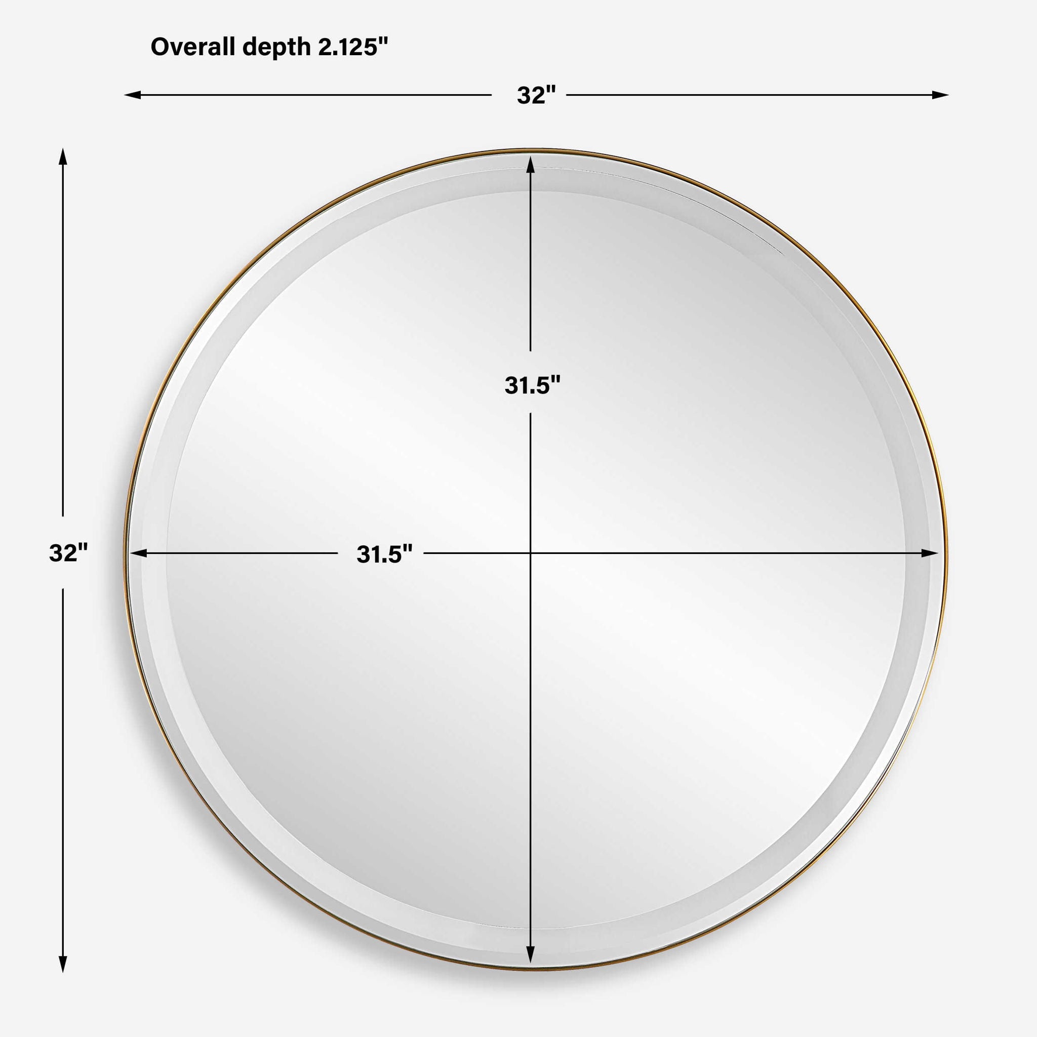 Crofton - Lighted Brass Round Mirror
