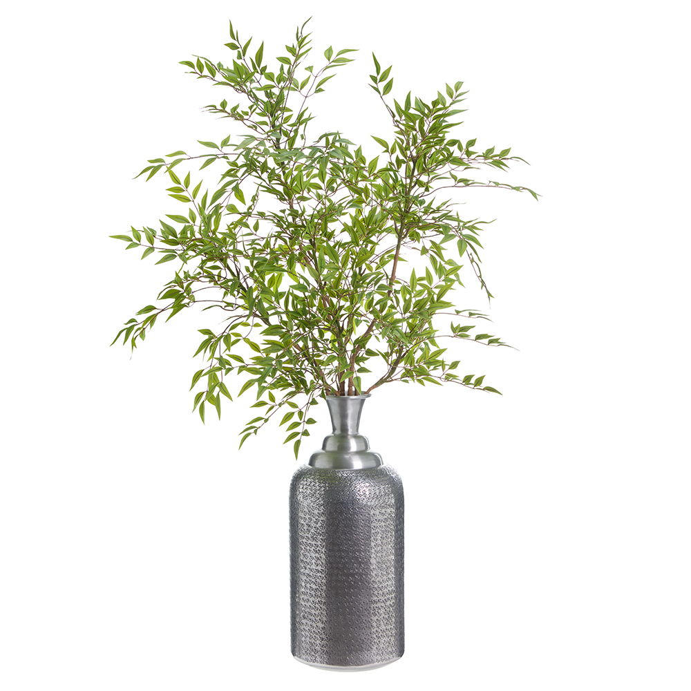 Nandina Branch in Silver Bottle Gr