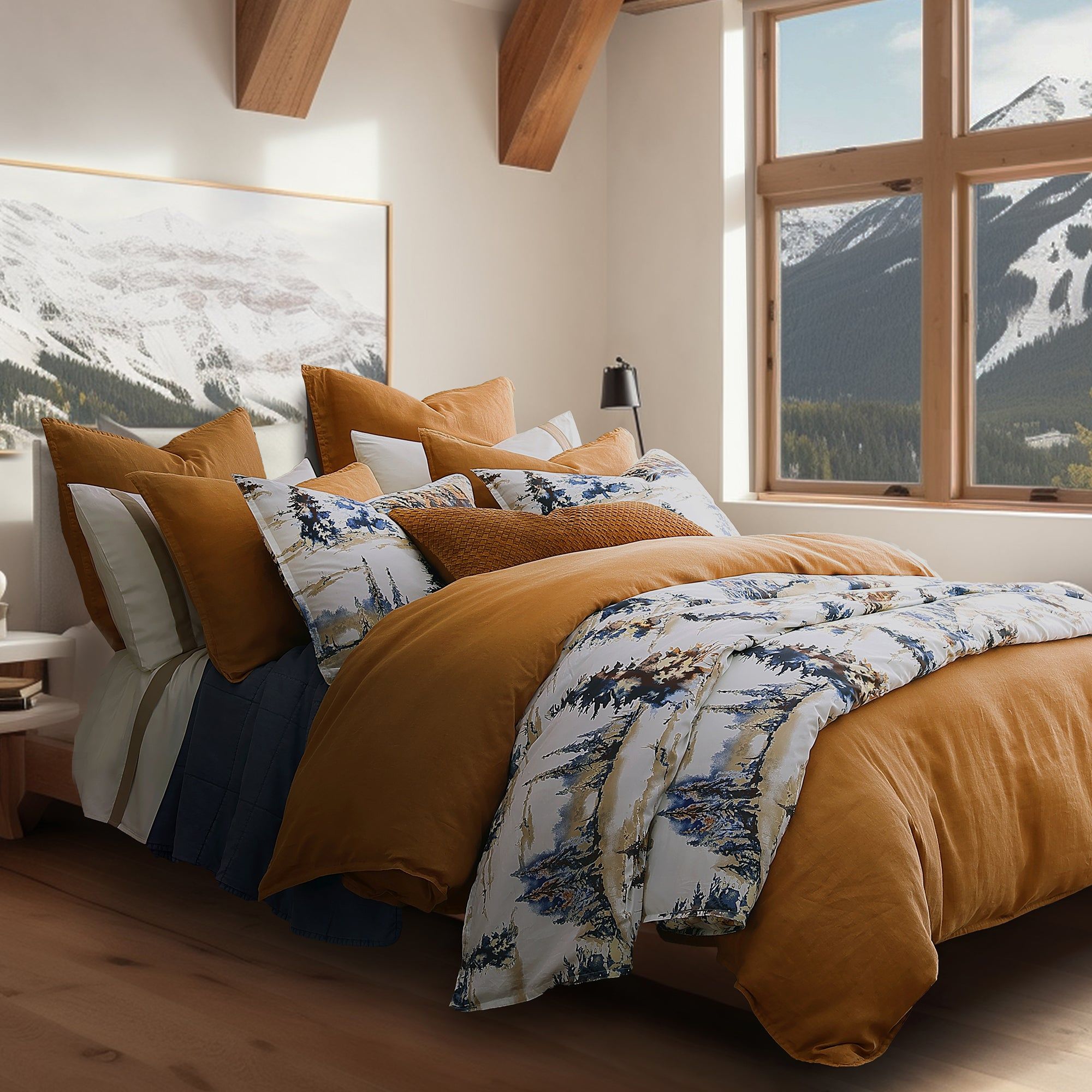 Acadia - King Reversible Comforter Set (Set of 3) - Copper