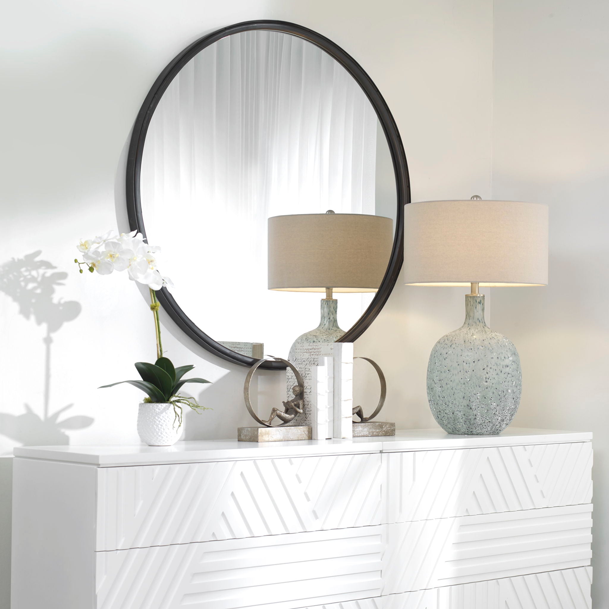 Dawsyn - Round Mirror - Black