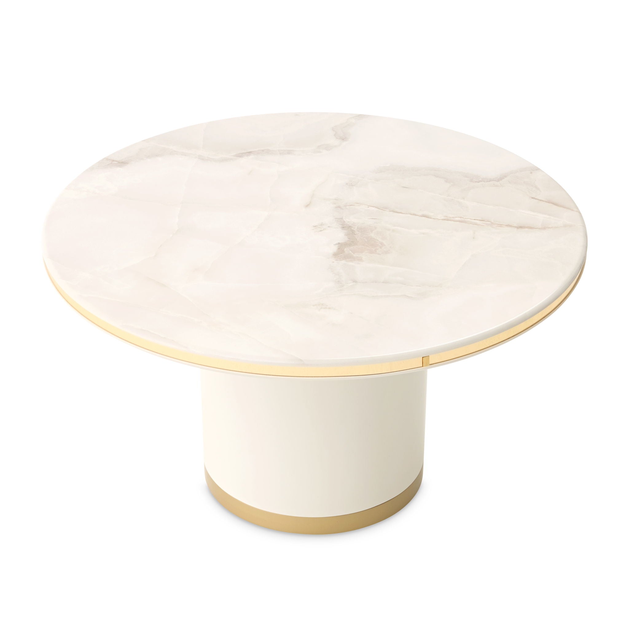 Gineverra - Round Cocktail Table - Ivory Gold