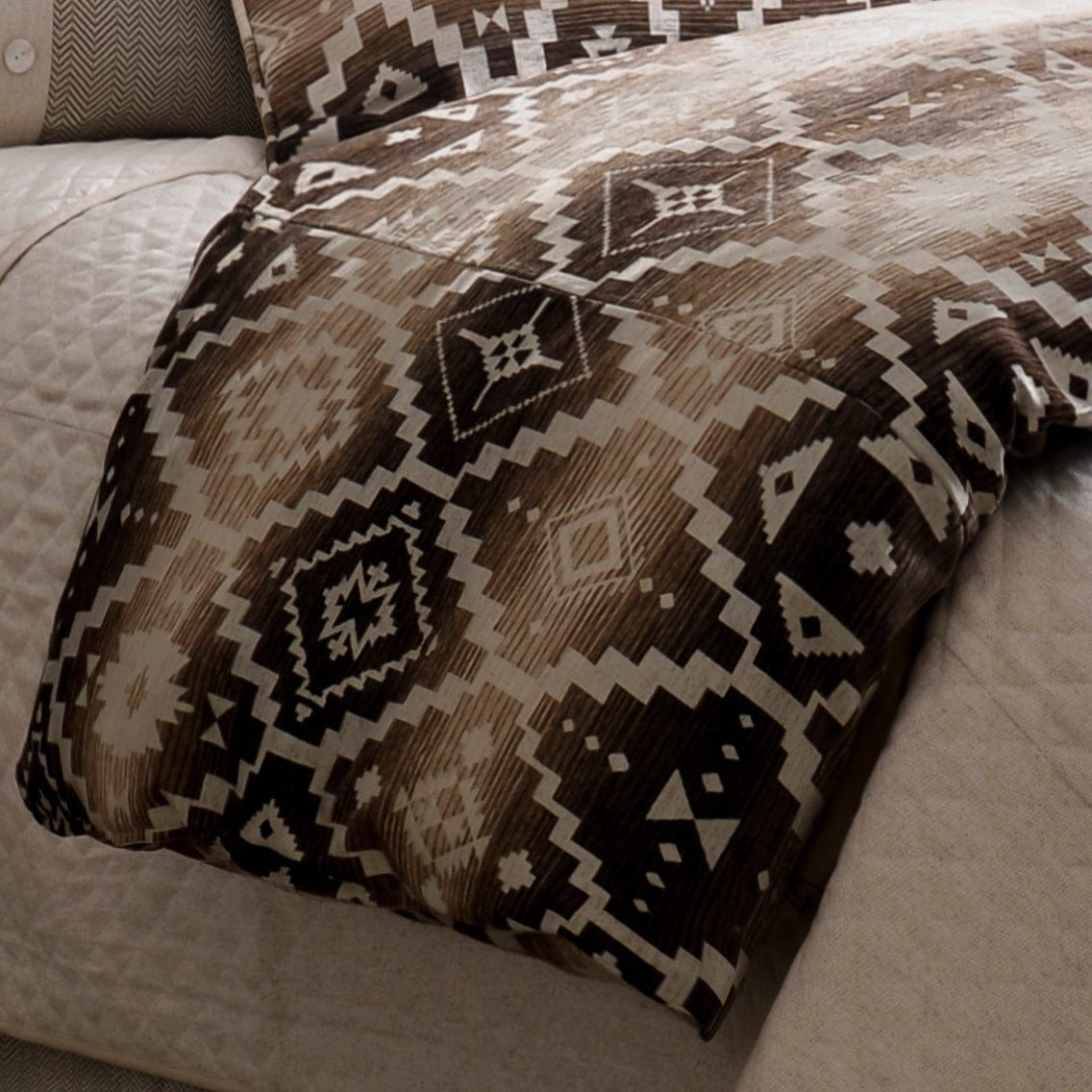Chalet - Queen Aztec Duvet Cover - White / Brown