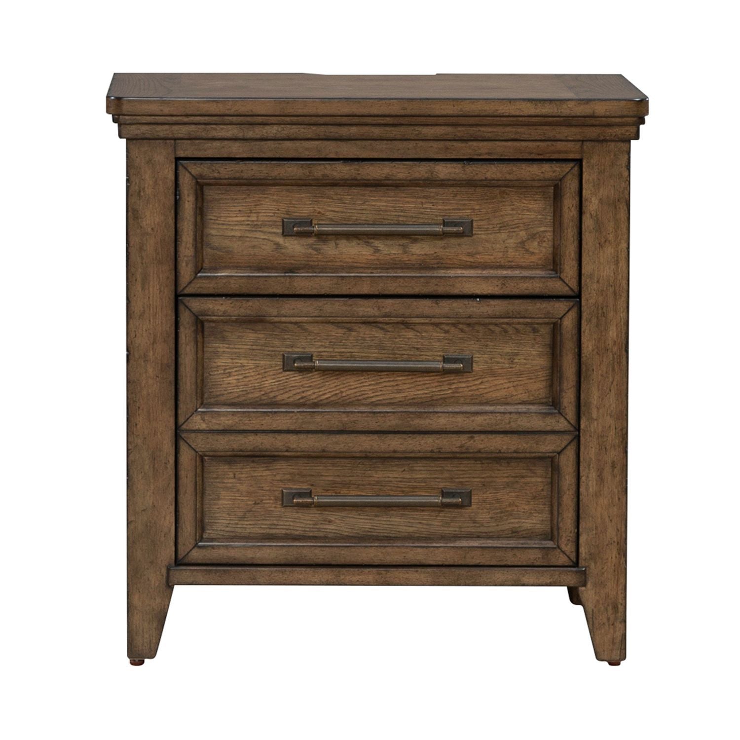 Carolina Park - Nightstand With Charging Station - Amber Brown