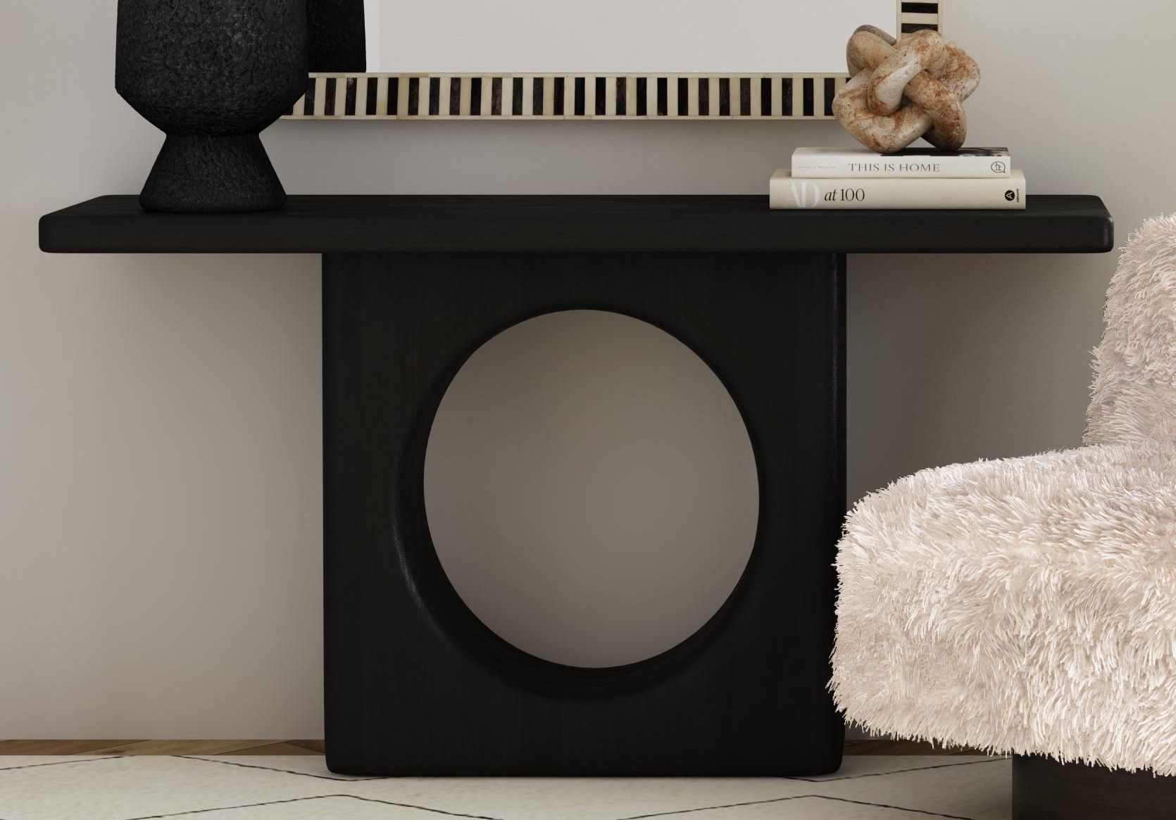 Compass - Console Table Base - Black