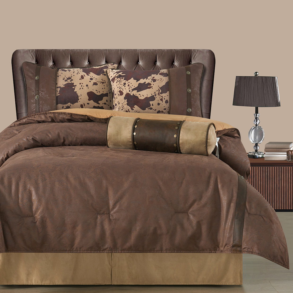 Caldwell - Full Comforter Set (Set of 5) - Brown