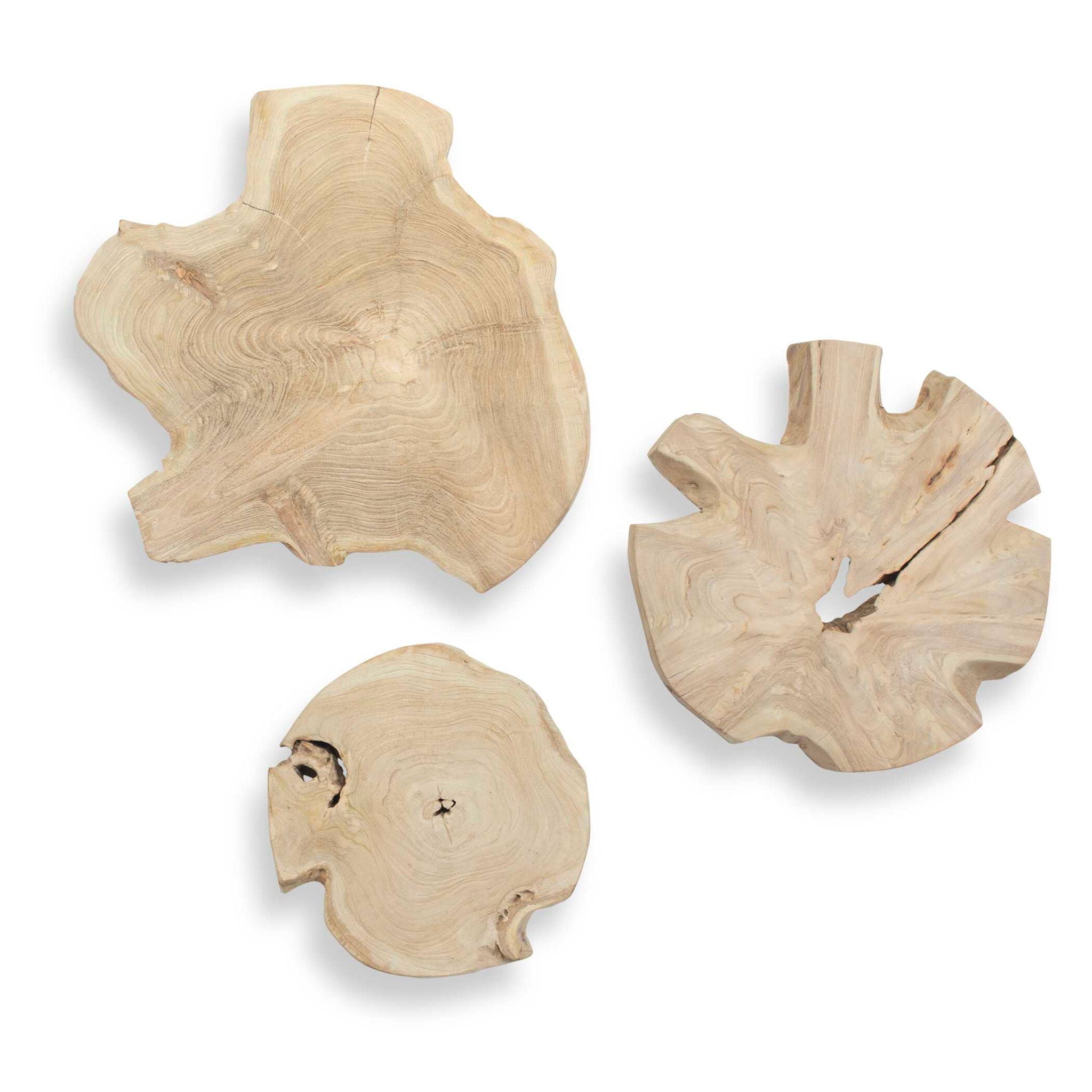 Kalani - Wood Outdoor Wall Art (Set of 3) - Light Brown