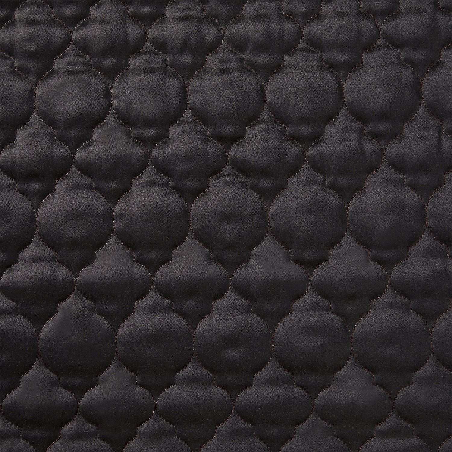 High Shine Satin - King Quatrefoil Quilt - Espresso