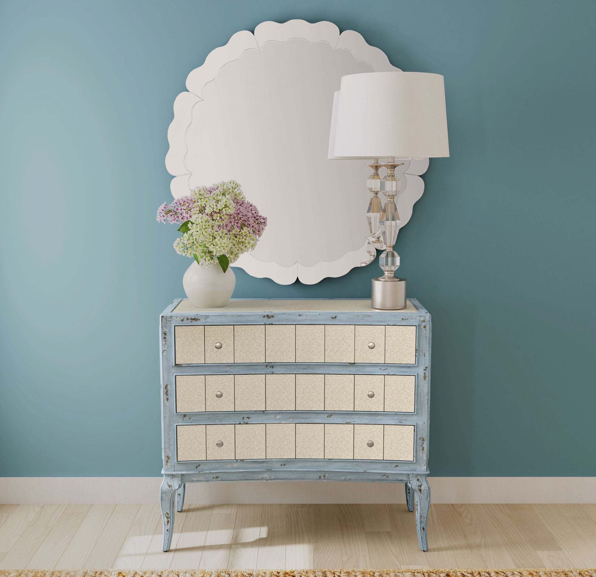 Bella - Table Lamp - Clear / Brushed Silver