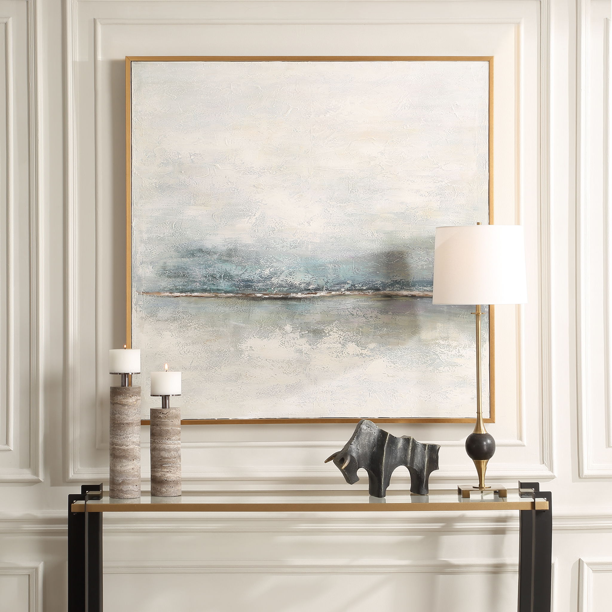 Foggy Morning - Abstract Art - Light Brown