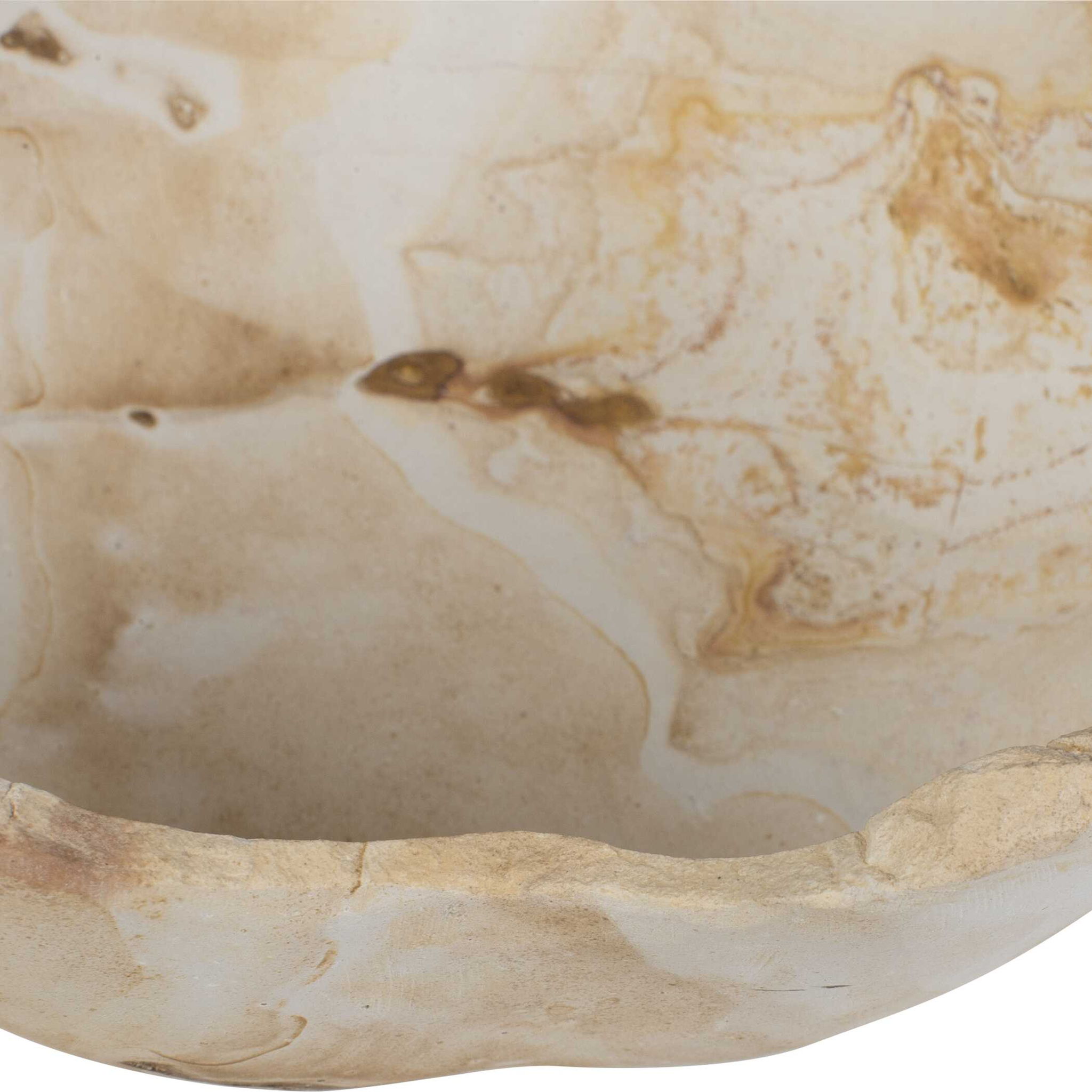 Sahara - Bloom Indoor-Outdoor Stone Bowl - Russet / Ivory / Sand