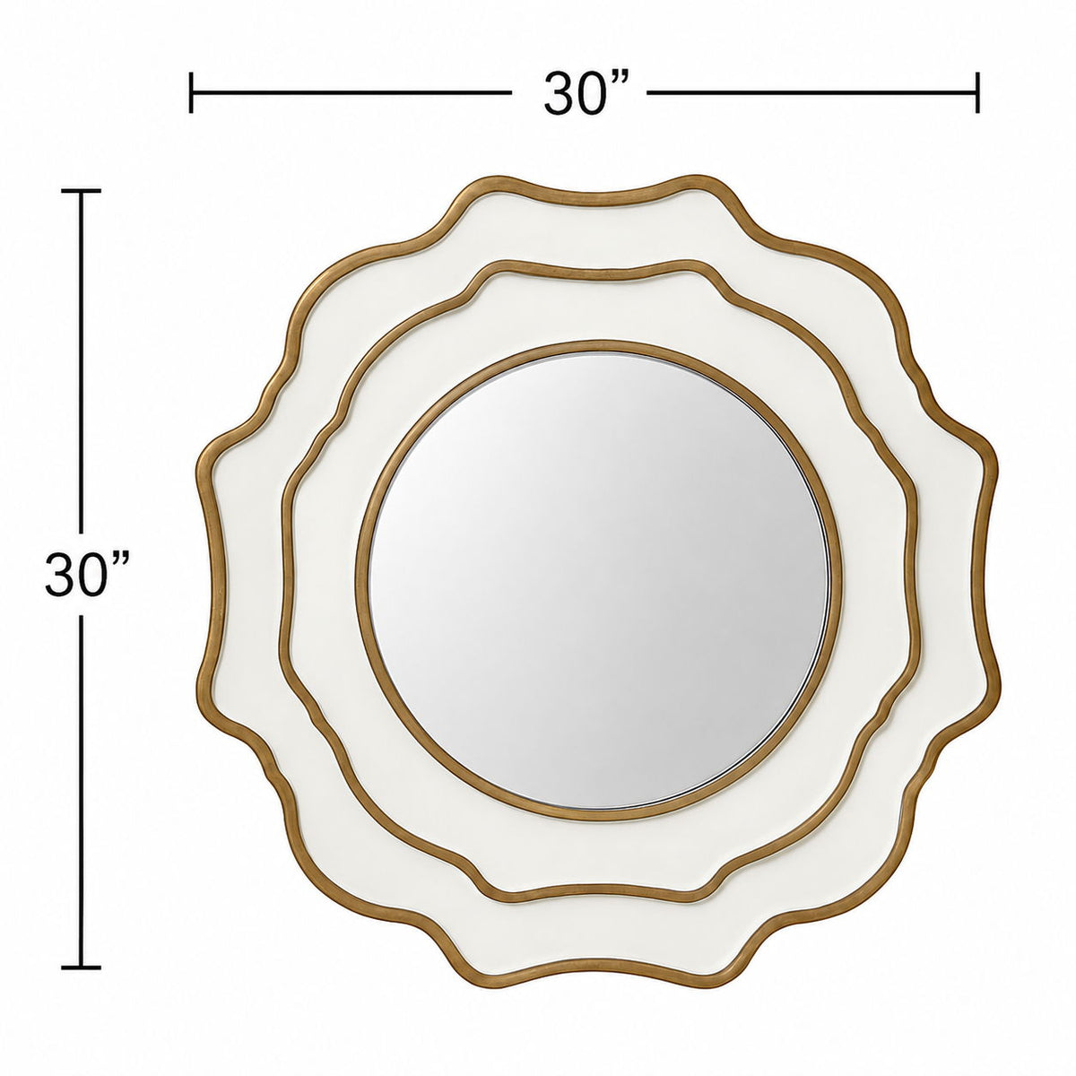 Wall Mirror - Beige / Gold