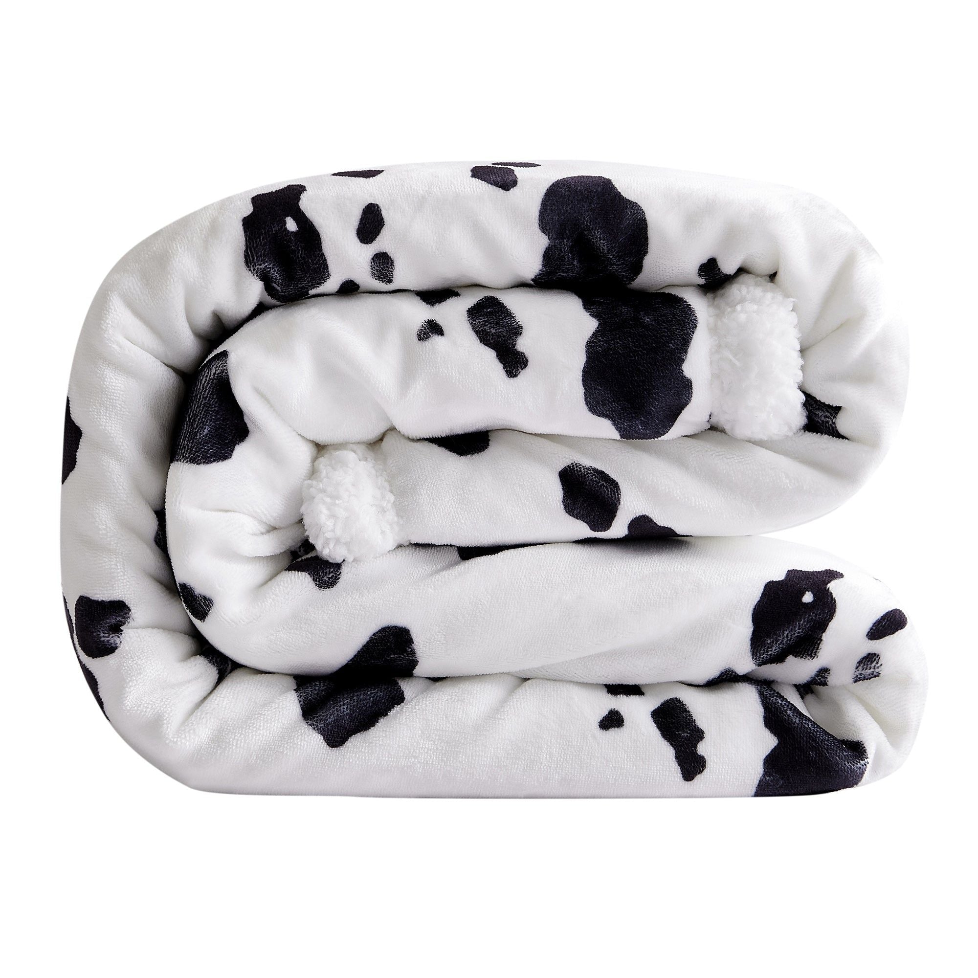 Campfire - Elsa Cowhide Campfire Sherpa Throw 6 Per Carton - Black / White