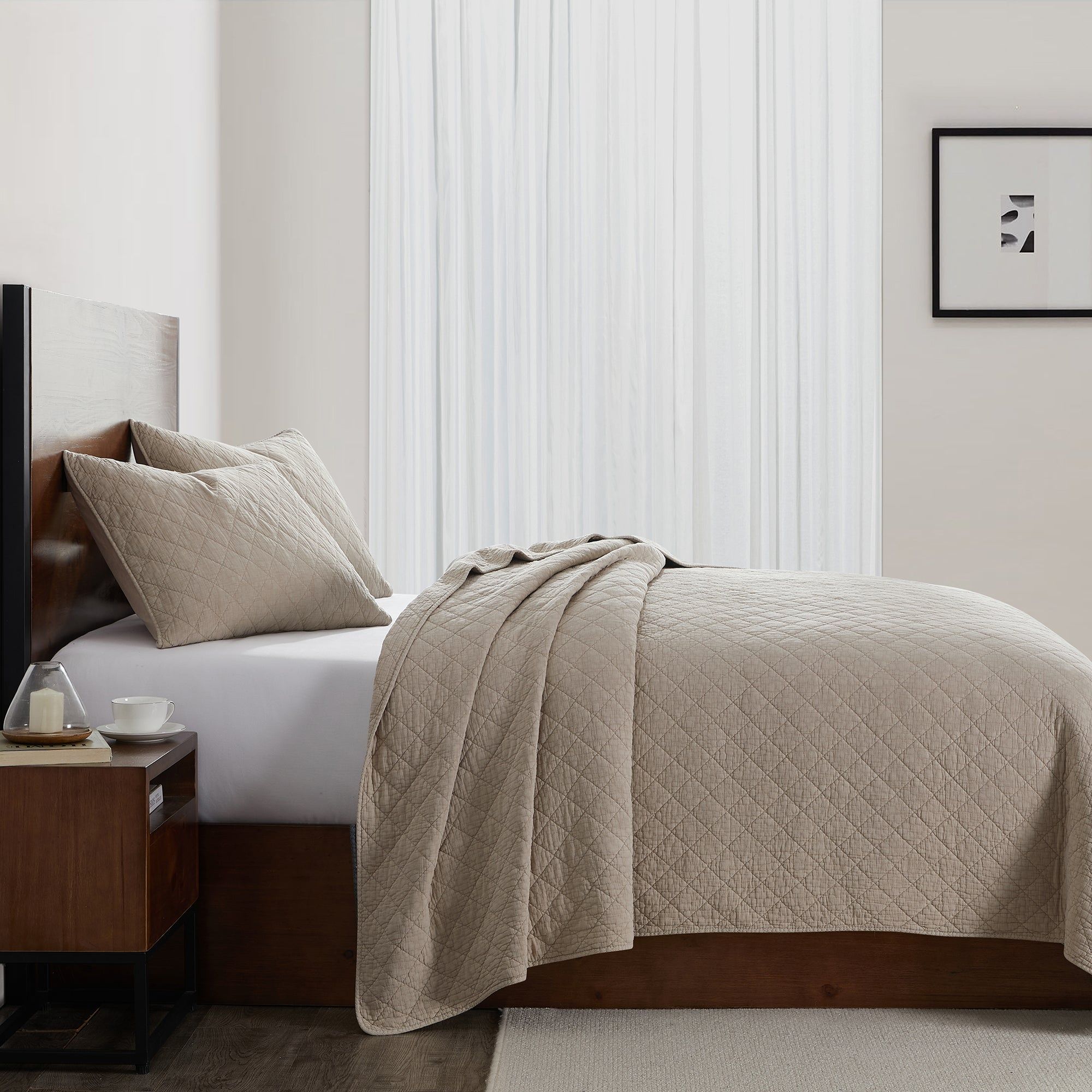 Cotton Gauze - Full/Queen Stonewashed Quilt Set (Set of 3) - Sable
