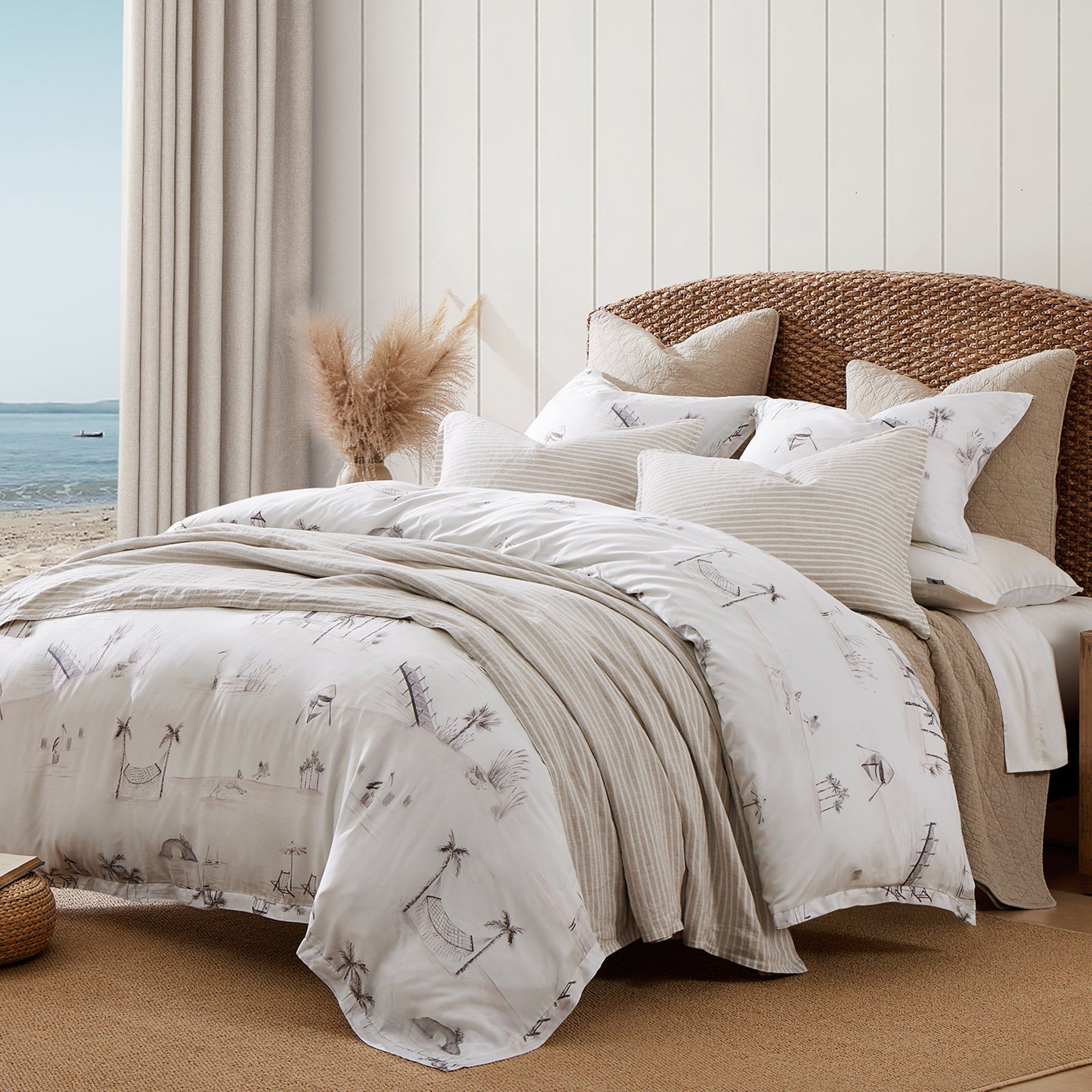 Lyocell - Queen Seaside Eucalyptus Comforter Set (Set of 3) - Taupe