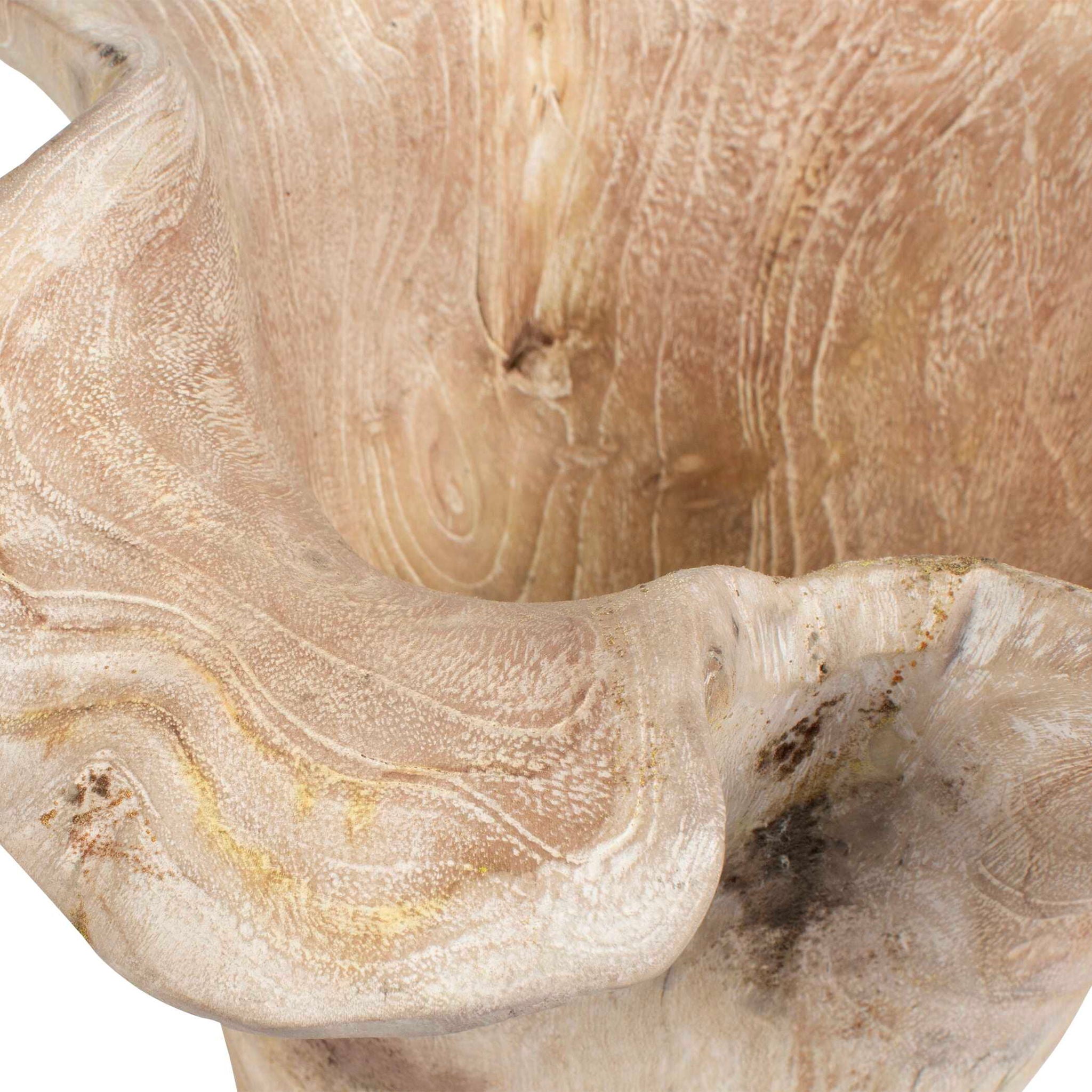 Teak Flow - Outdoor Bowl - White Wash