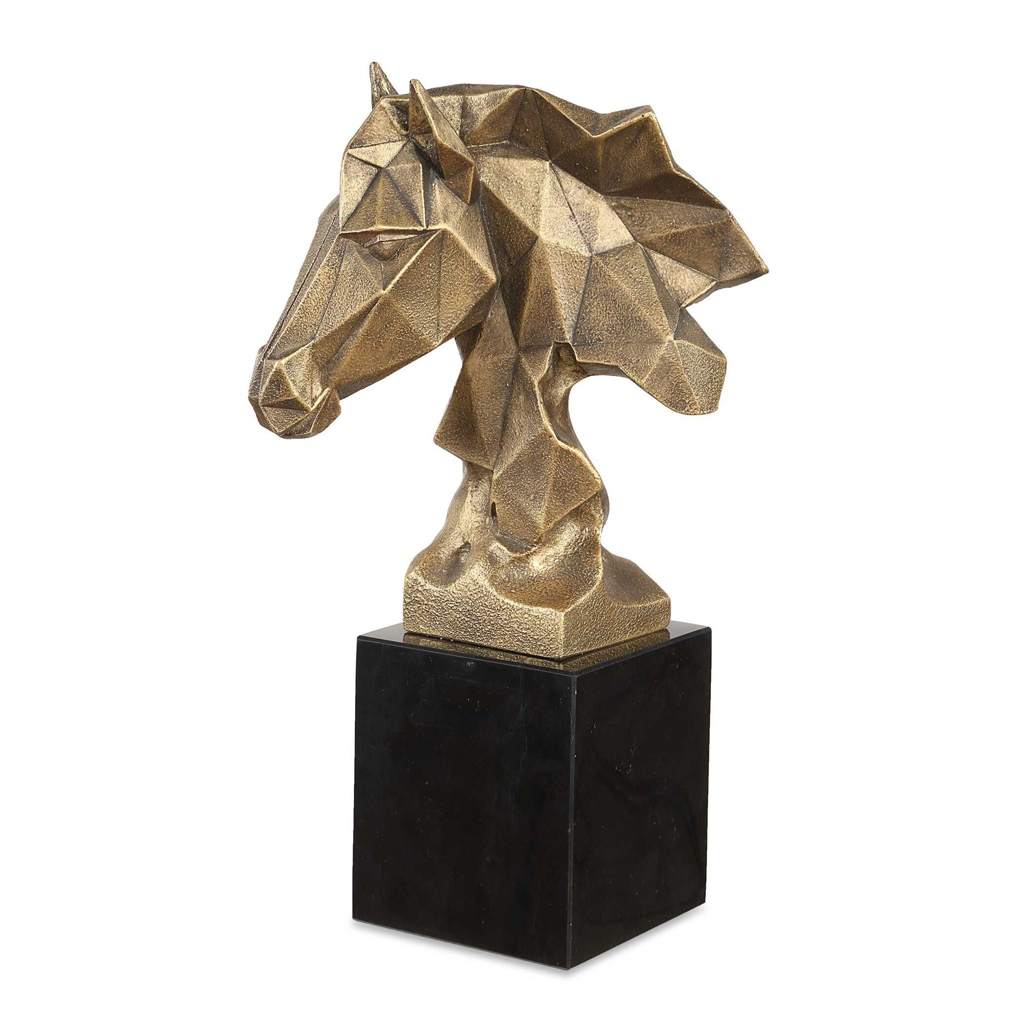 Chiseled Horse Bust - Sculpture - Bronze