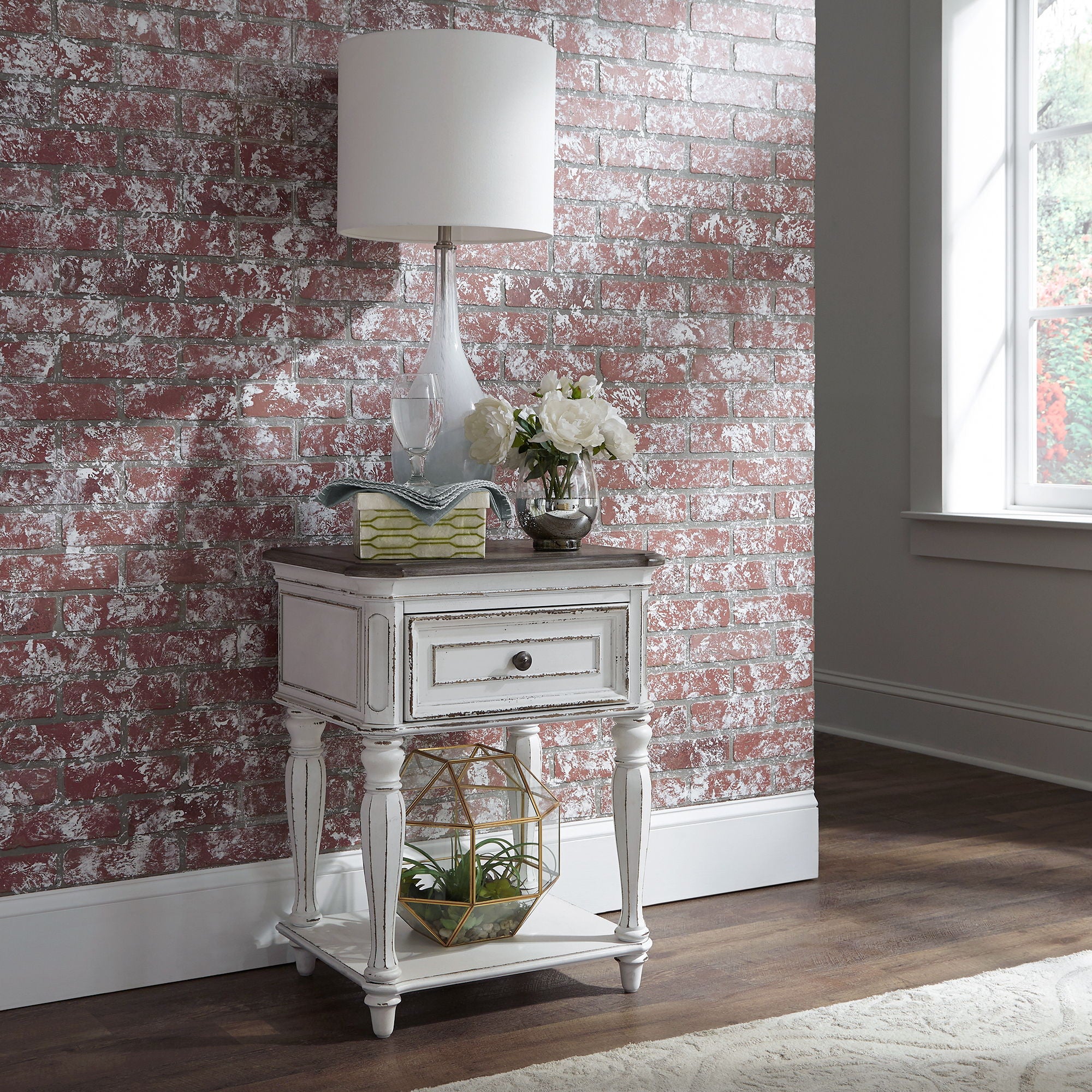 Magnolia Manor - Leg Nightstand - Antique White